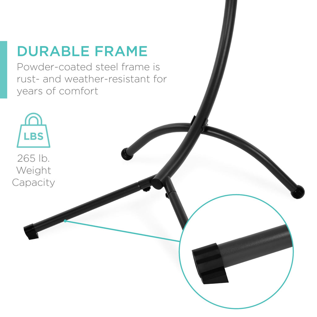 Curved Hanging Chaise with Canopy (Optional LED Light)