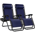 SET of 2 Zero Gravity Recliner Chairs with Cup Holder Trays