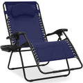 Oversized Zero-Gravity Recliner Lounger with Cup Holder and Plush Pillow