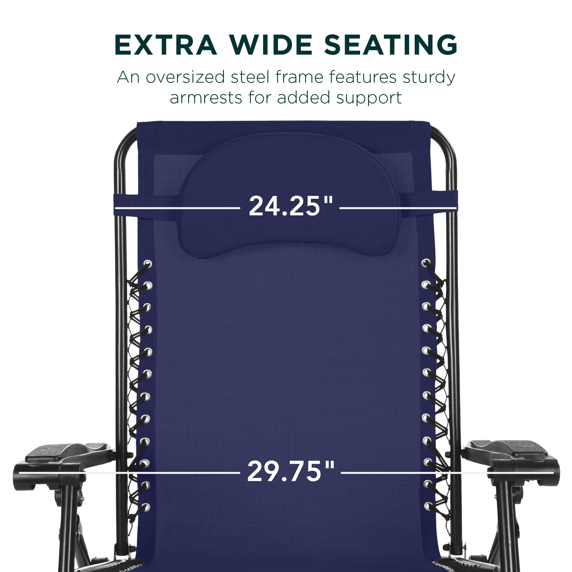 Oversized Zero-Gravity Recliner Lounger with Cup Holder and Plush Pillow