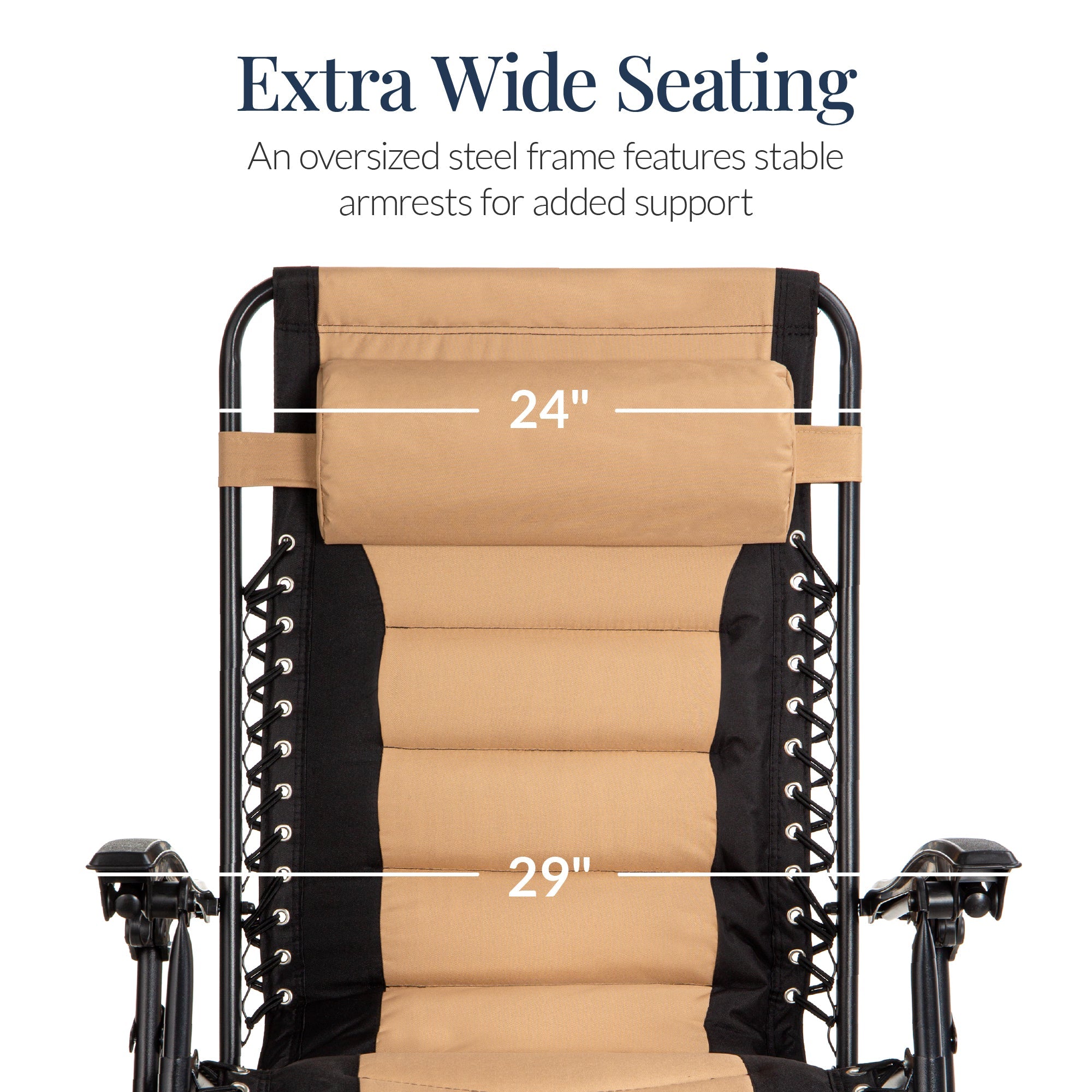 Luxurious Oversized Zero-Gravity Chair — Folding Recliner with Padded Comfort, Headrest and Side Tray