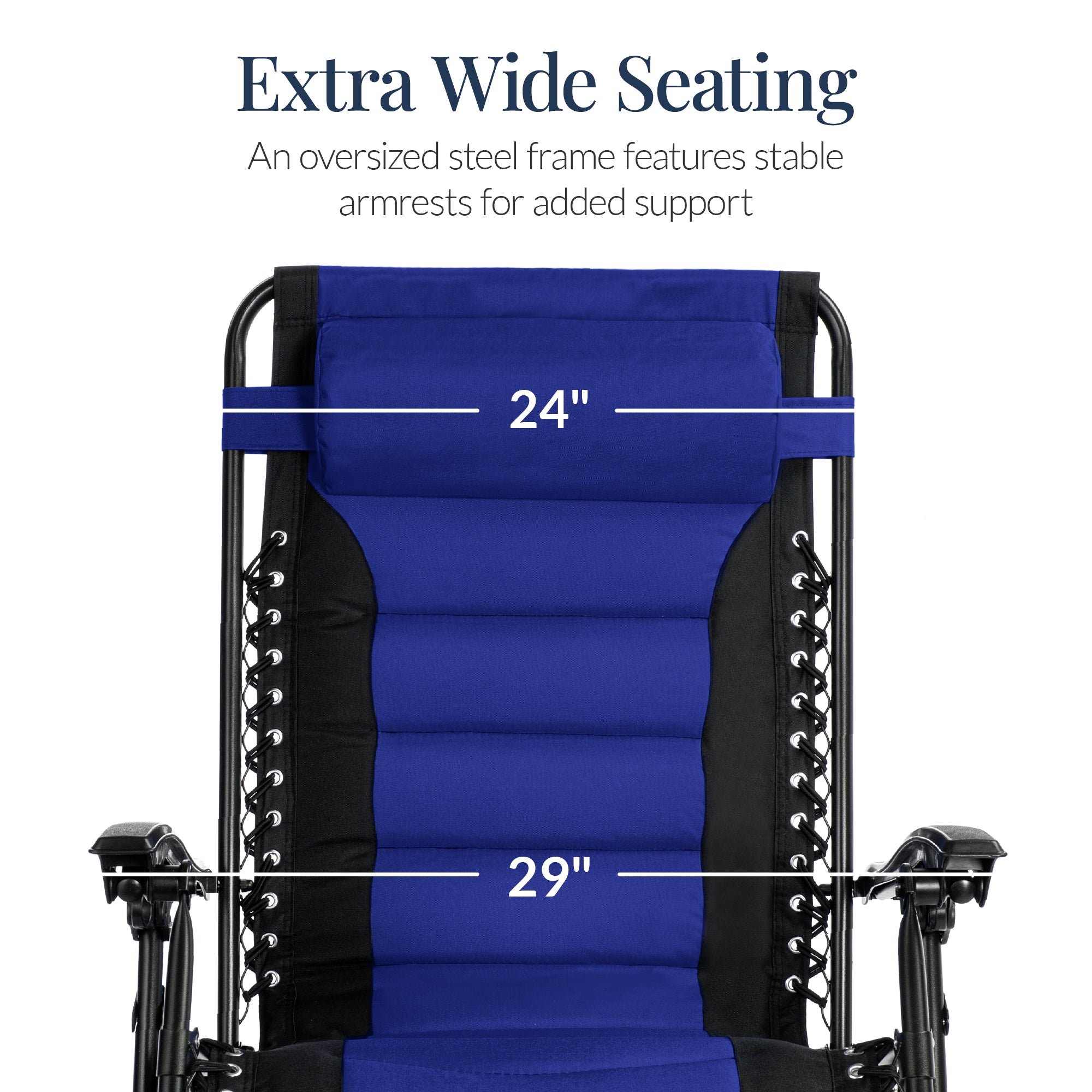 Luxurious Oversized Zero-Gravity Chair — Folding Recliner with Padded Comfort, Headrest and Side Tray