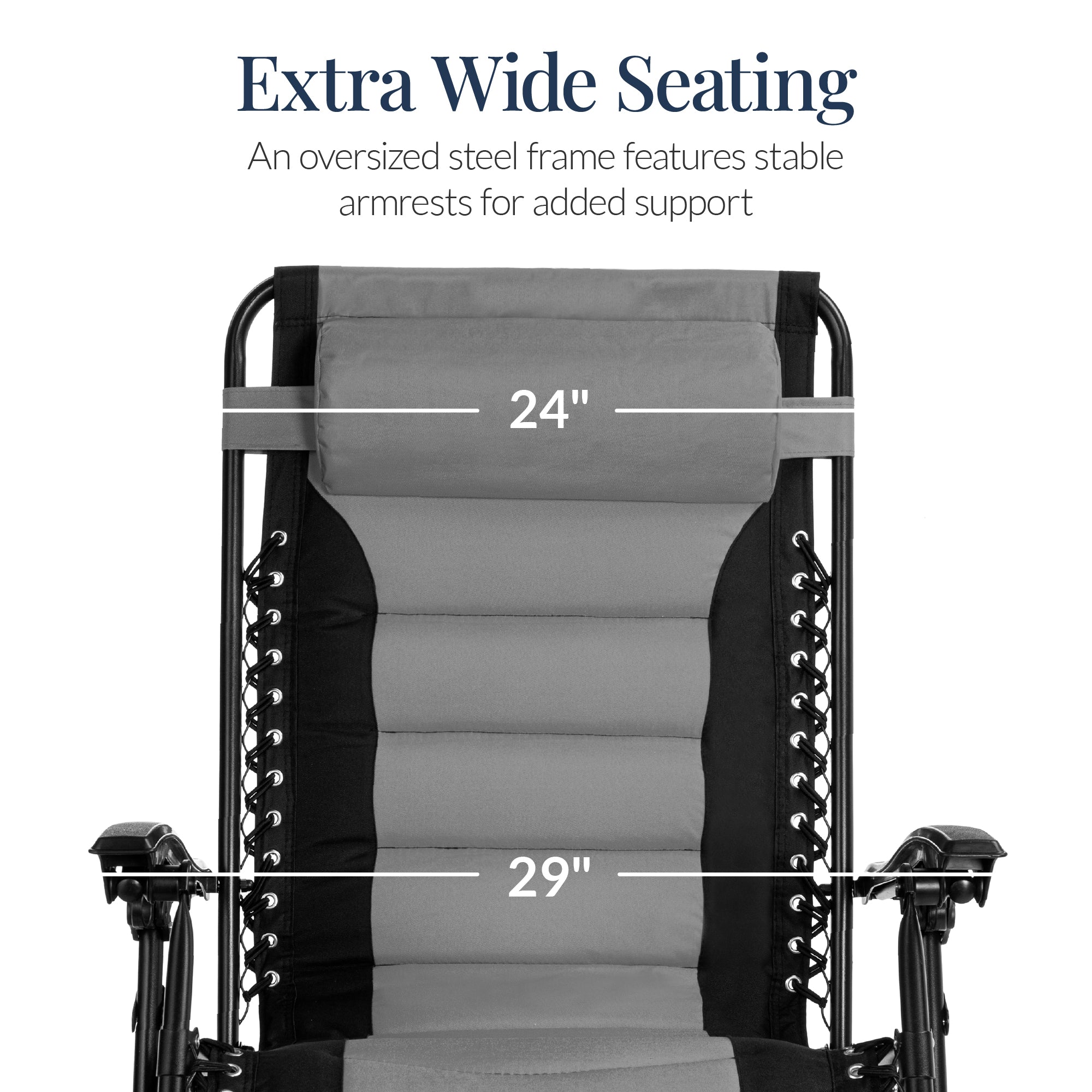 Luxurious Oversized Zero-Gravity Chair — Folding Recliner with Padded Comfort, Headrest and Side Tray