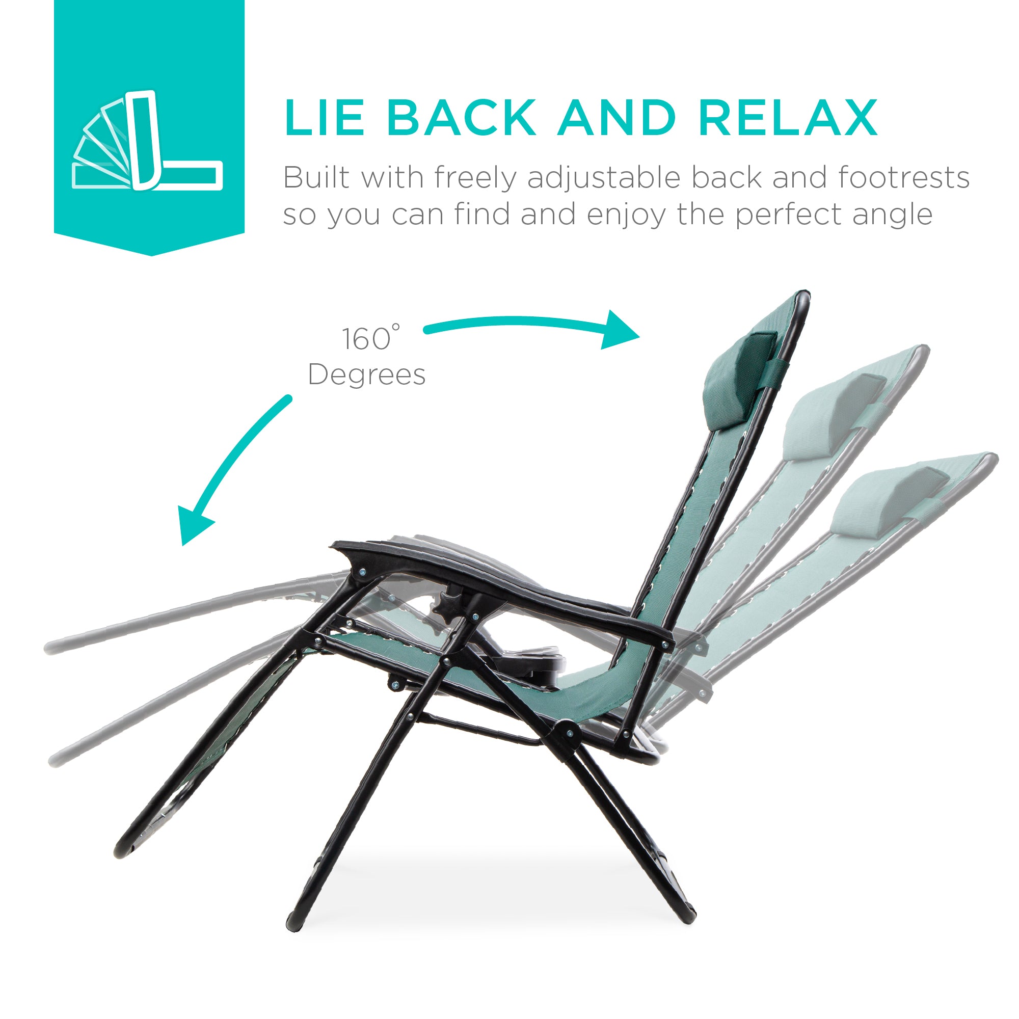 Zero Gravity Recliner Chairs - Set of 2 with Cup Holder Trays