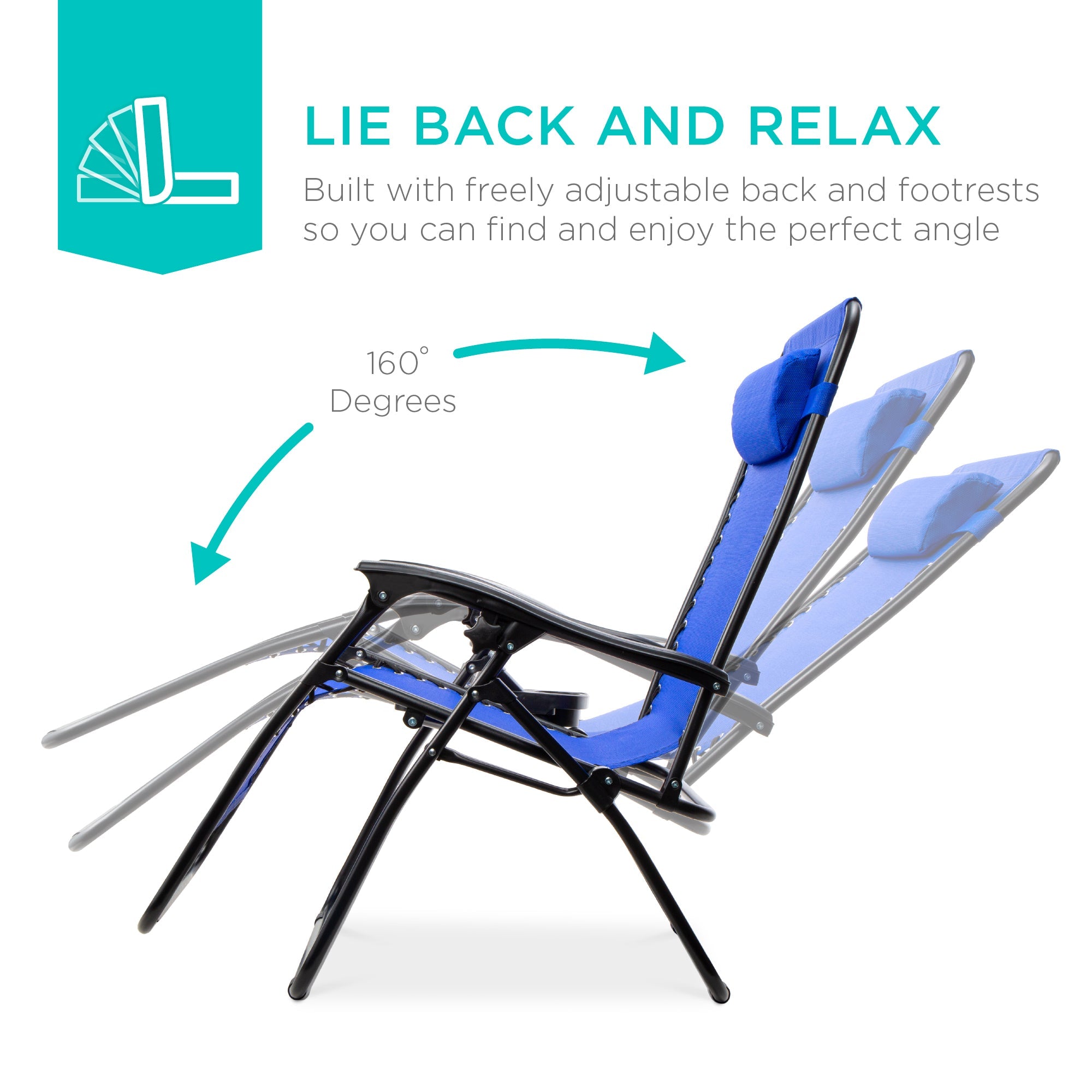 Zero Gravity Recliner Chairs - Set of 2 with Cup Holder Trays