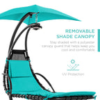 Curved Hanging Chaise with Canopy (Optional LED Light)