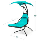 Curved Hanging Chaise with Canopy (Optional LED Light)