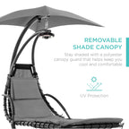 Curved Hanging Chaise with Canopy (Optional LED Light)