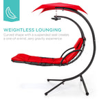 Curved Hanging Chaise with Canopy (Optional LED Light)