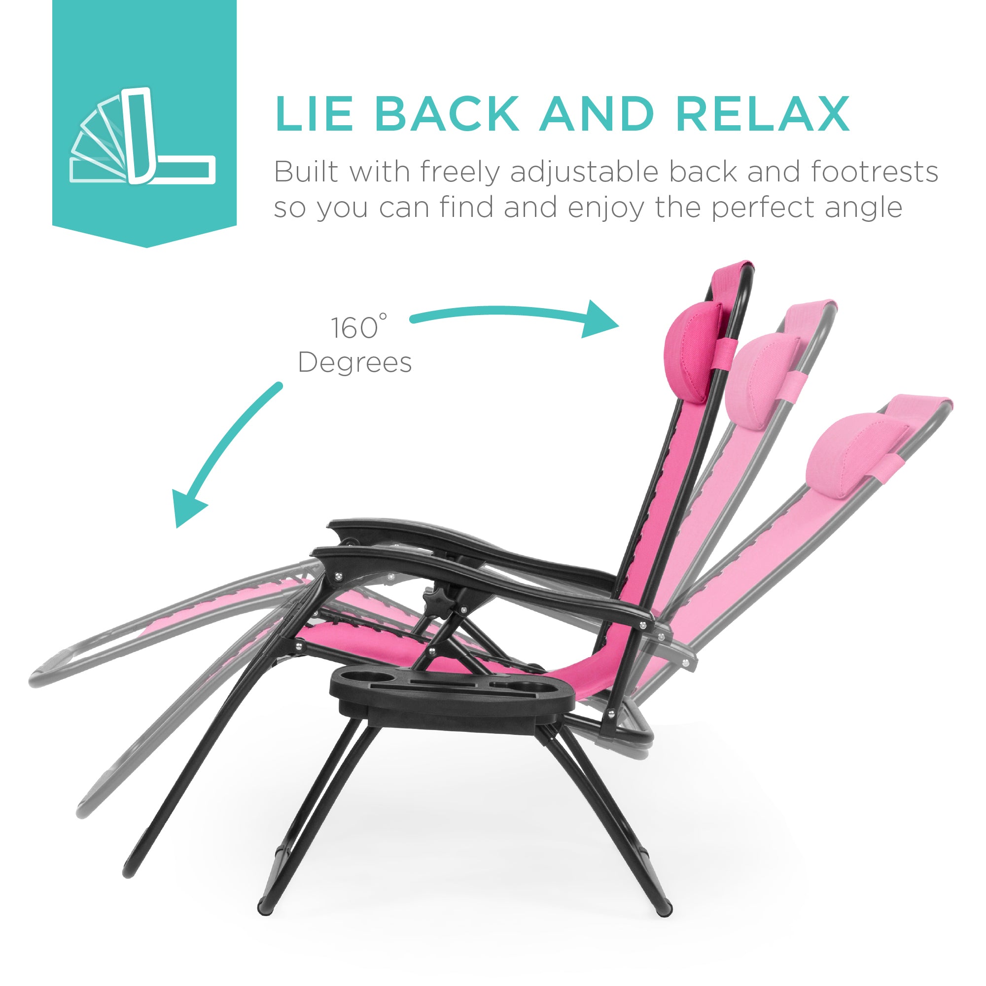 Zero Gravity Recliner Chairs - Set of 2 with Cup Holder Trays