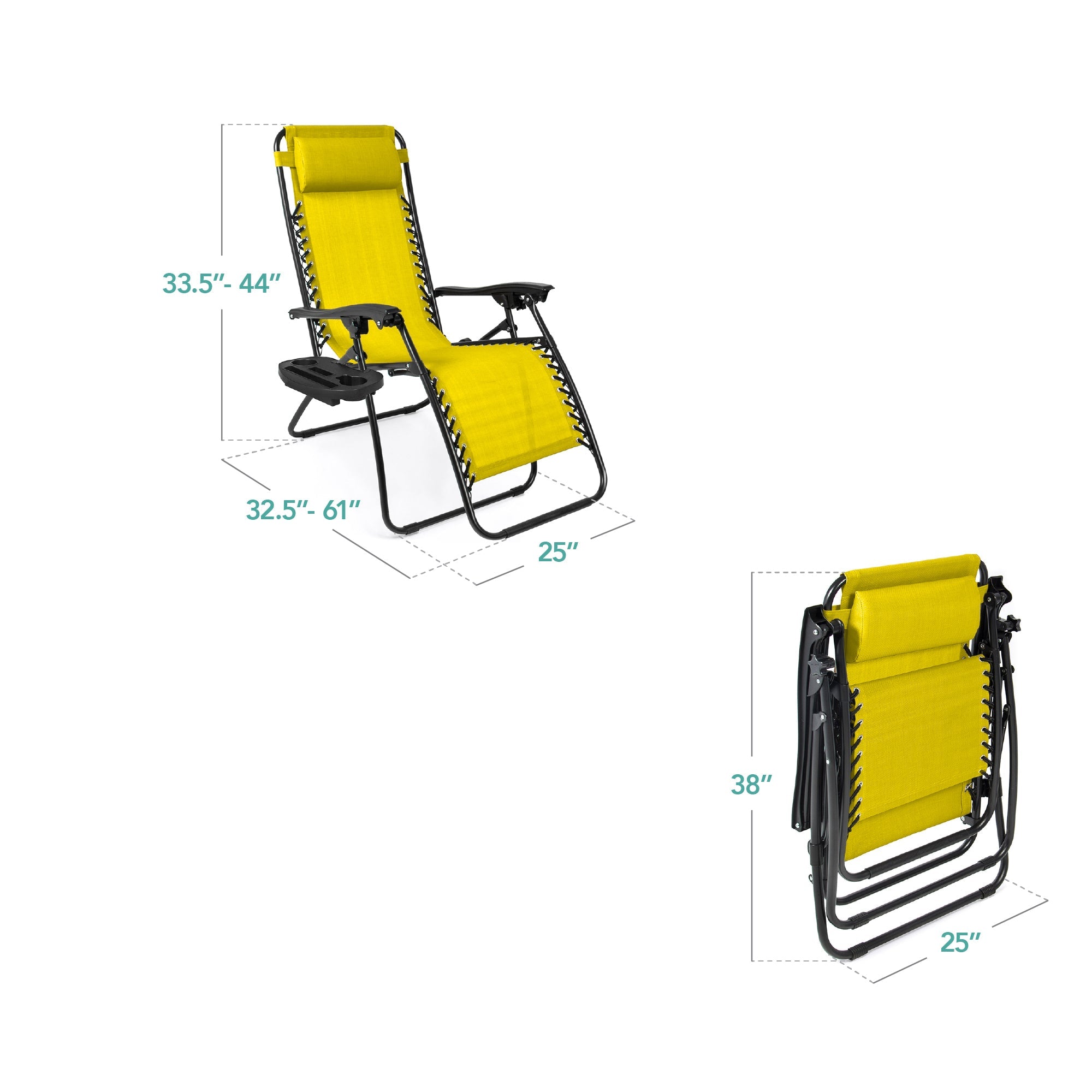 Zero Gravity Recliner Chairs - Set of 2 with Cup Holder Trays