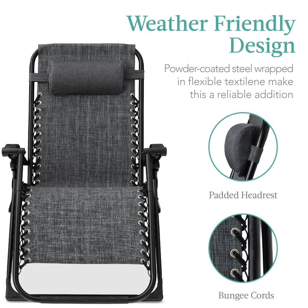 Cushioned Oversized Zero Gravity Recliner with Side Tray