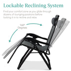 Cushioned Oversized Zero Gravity Recliner with Side Tray
