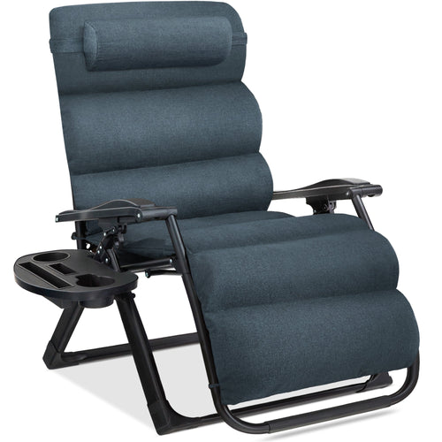 Oversized Zero-Gravity Folding Outdoor Recliner with Removable Cushion – Ultra-Comfort Outdoor Lounger