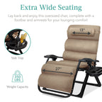 Cushioned Oversized Zero Gravity Recliner with Side Tray