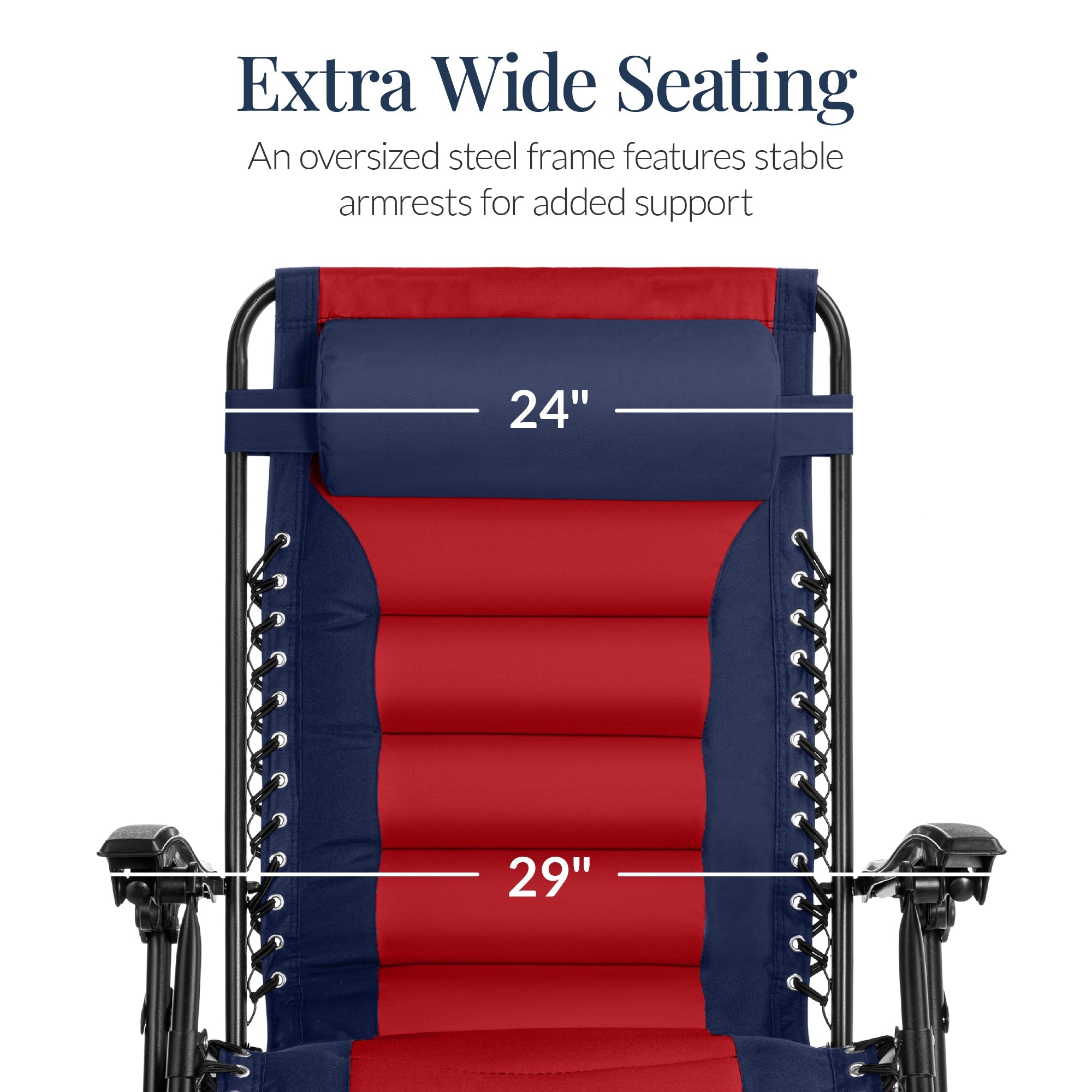 Luxurious Oversized Zero-Gravity Chair — Folding Recliner with Padded Comfort, Headrest and Side Tray