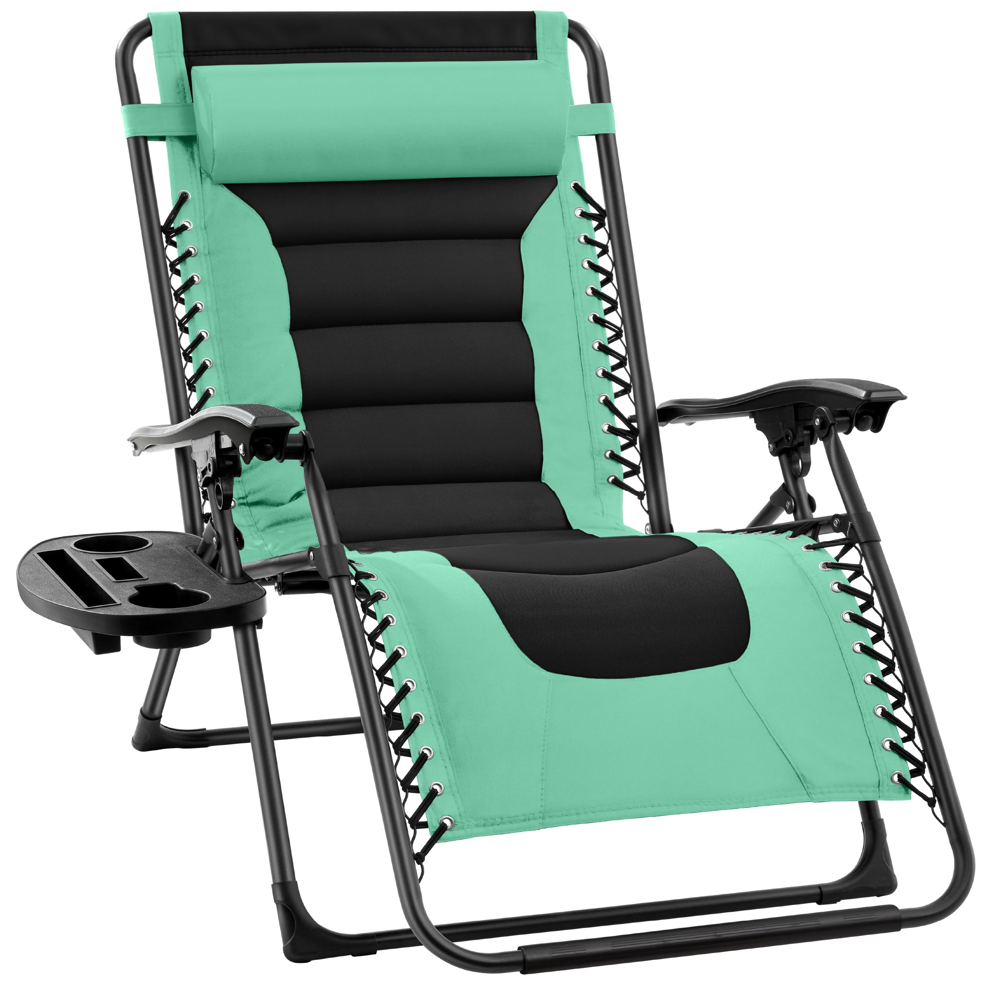 Luxurious Oversized Zero-Gravity Chair — Folding Recliner with Padded Comfort, Headrest and Side Tray