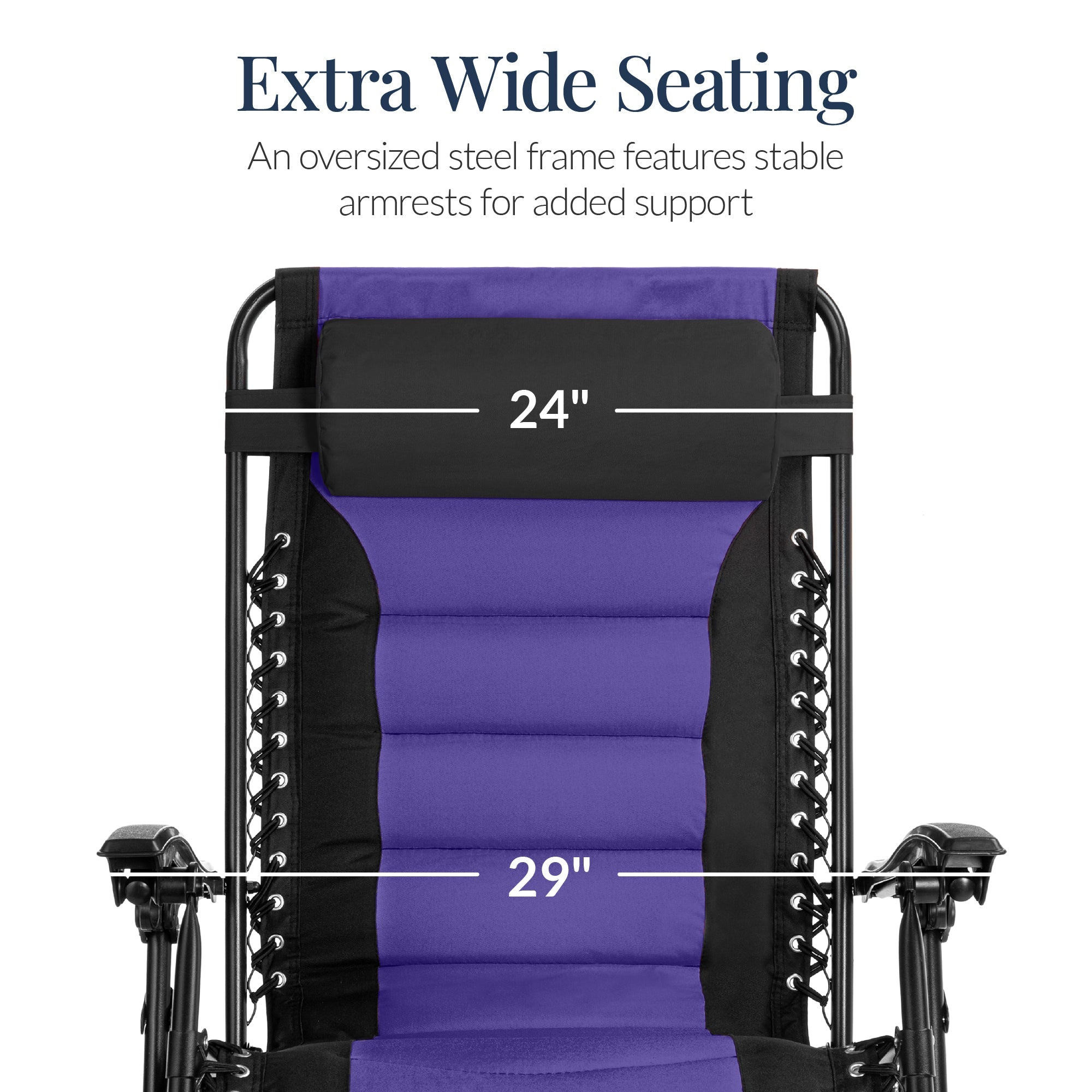 Luxurious Oversized Zero-Gravity Chair — Folding Recliner with Padded Comfort, Headrest and Side Tray