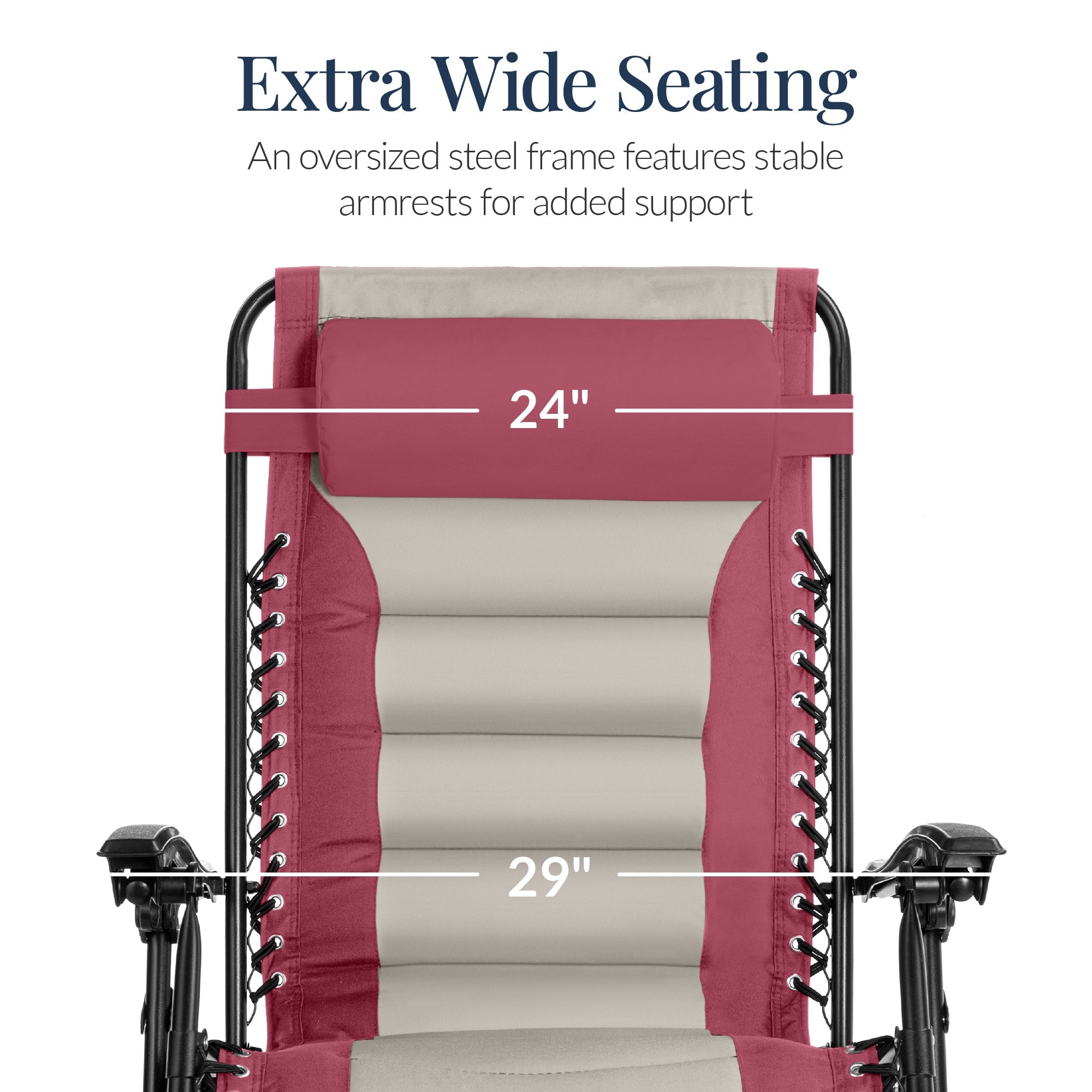 Luxurious Oversized Zero-Gravity Chair — Folding Recliner with Padded Comfort, Headrest and Side Tray
