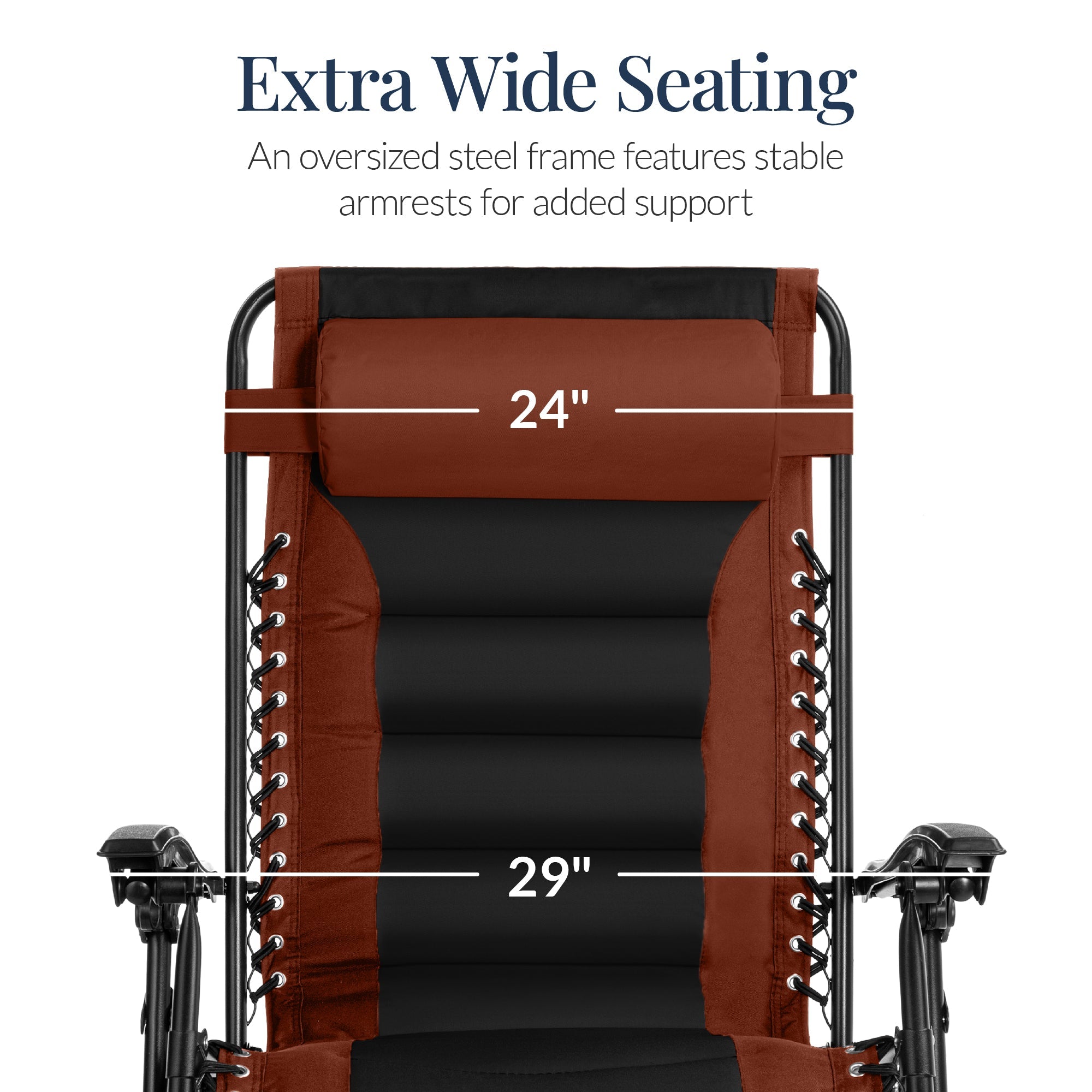 Luxurious Oversized Zero-Gravity Chair — Folding Recliner with Padded Comfort, Headrest and Side Tray