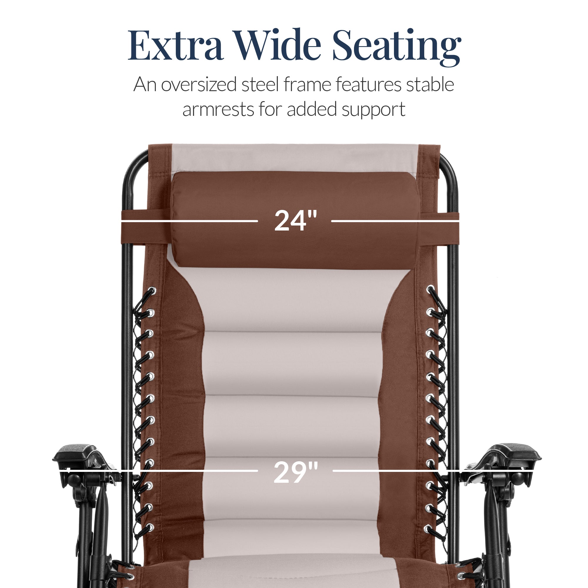 Luxurious Oversized Zero-Gravity Chair — Folding Recliner with Padded Comfort, Headrest and Side Tray