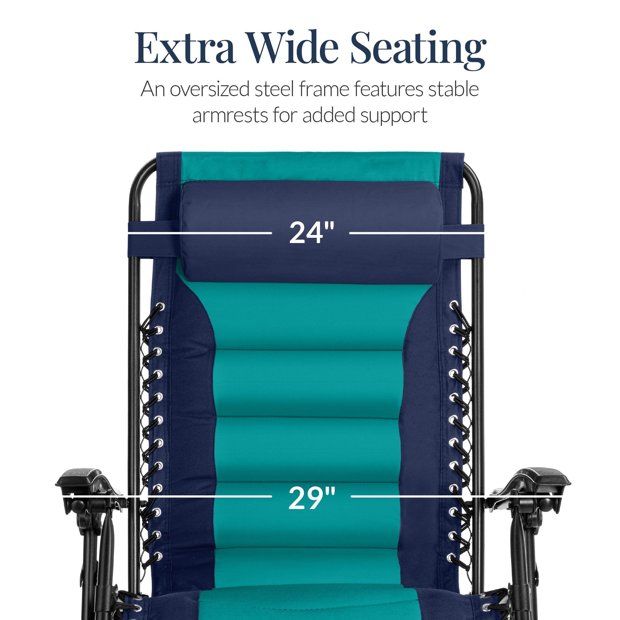Luxurious Oversized Zero-Gravity Chair — Folding Recliner with Padded Comfort, Headrest and Side Tray
