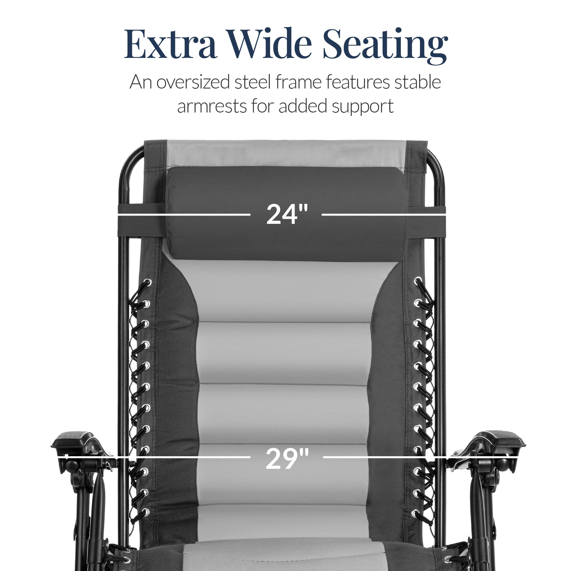 Luxurious Oversized Zero-Gravity Chair — Folding Recliner with Padded Comfort, Headrest and Side Tray