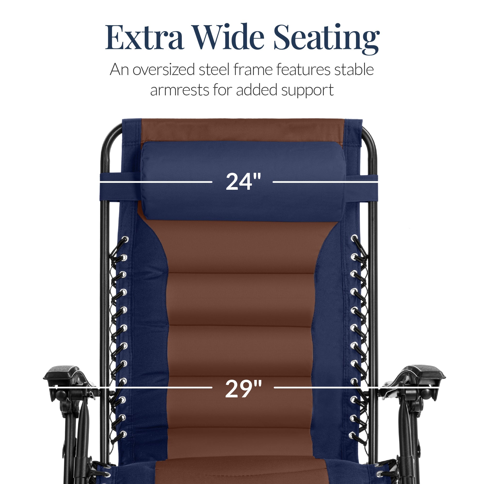 Luxurious Oversized Zero-Gravity Chair — Folding Recliner with Padded Comfort, Headrest and Side Tray