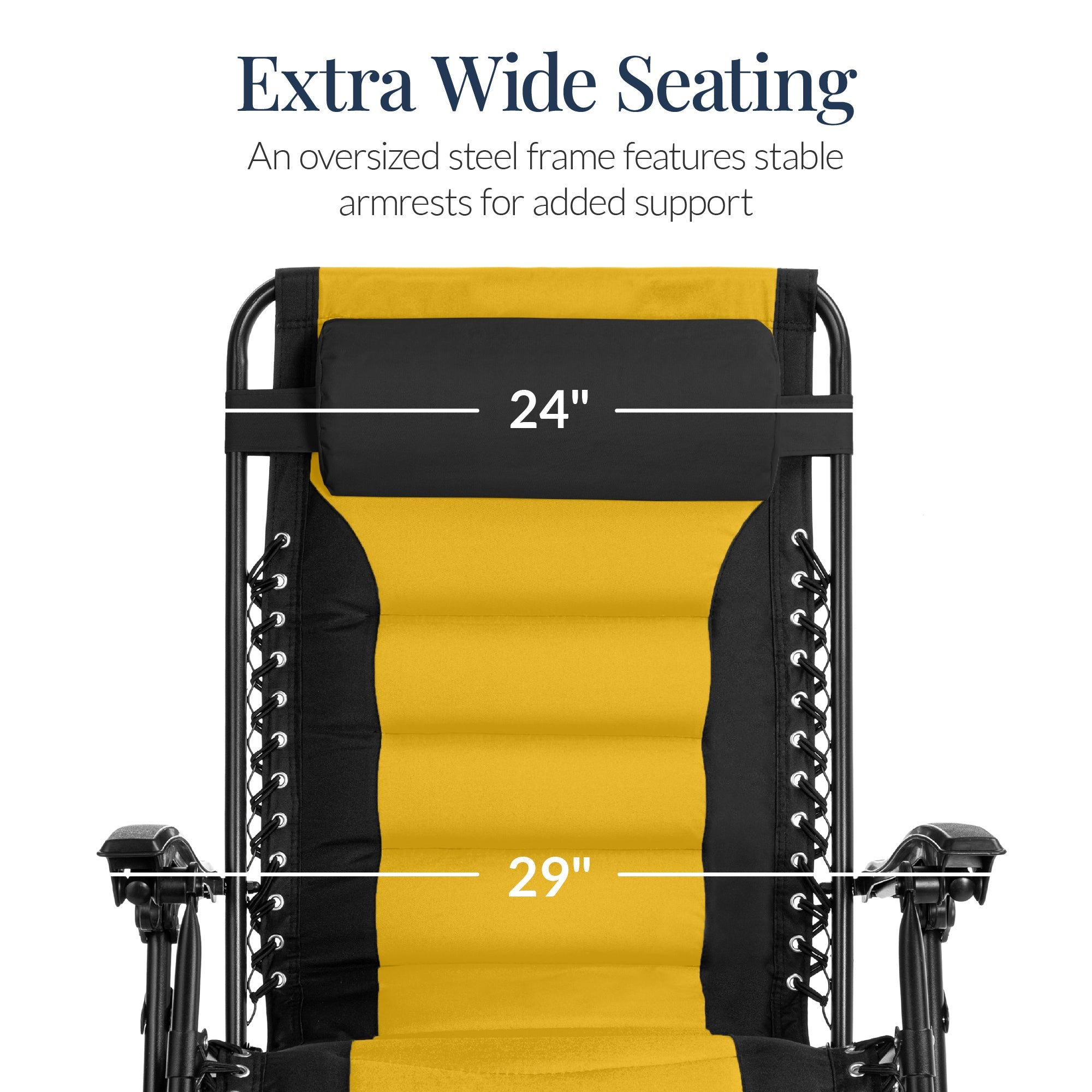 Luxurious Oversized Zero-Gravity Chair — Folding Recliner with Padded Comfort, Headrest and Side Tray