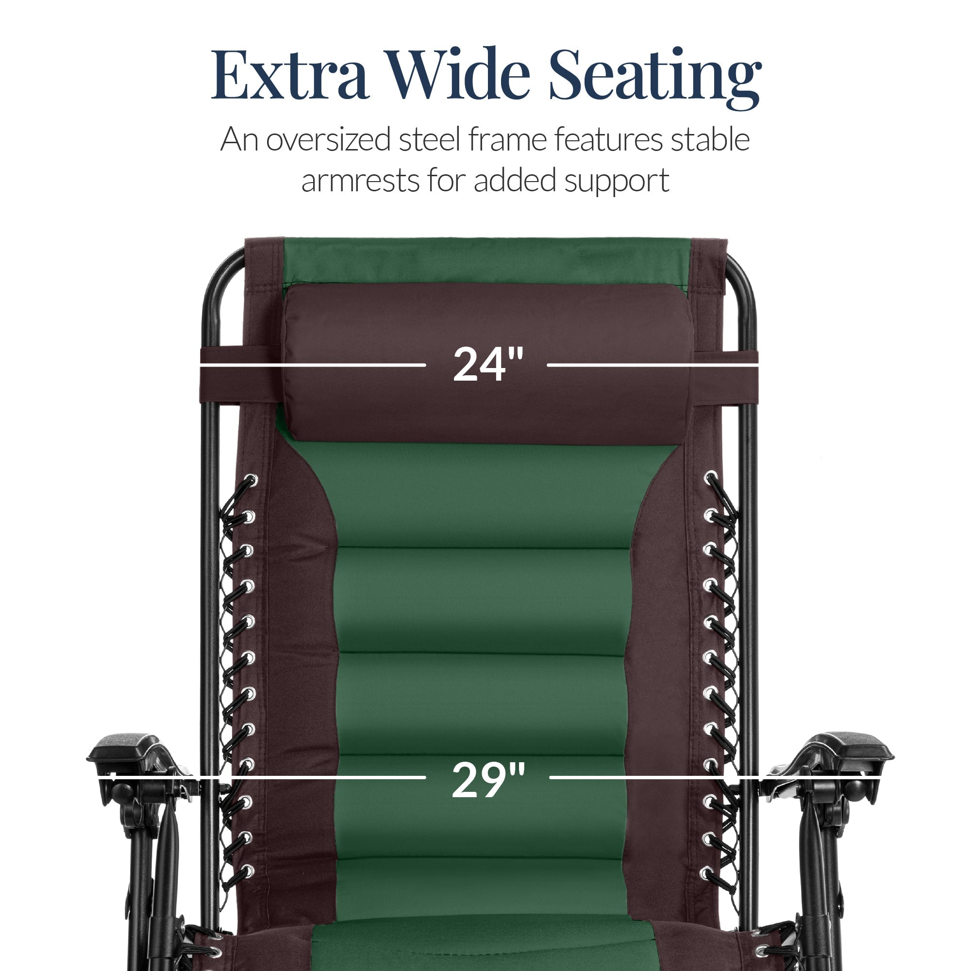 Luxurious Oversized Zero-Gravity Chair — Folding Recliner with Padded Comfort, Headrest and Side Tray