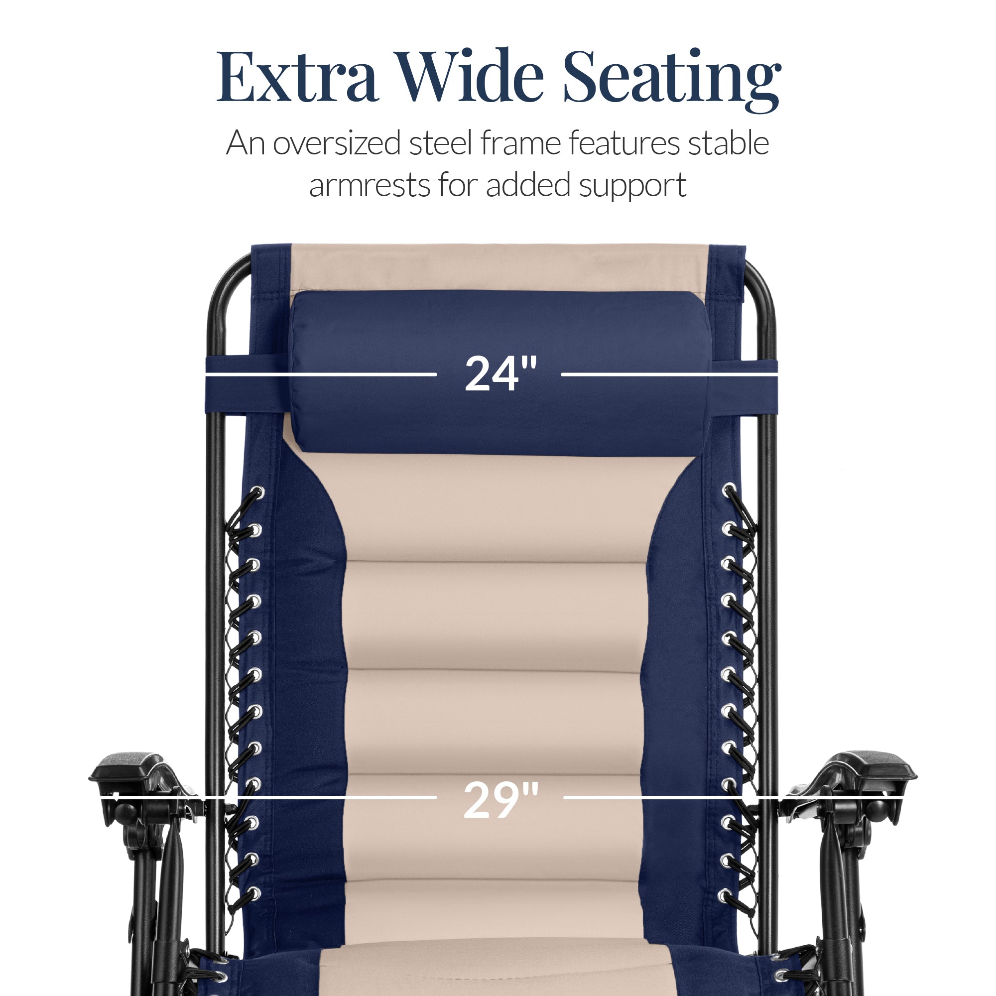 Luxurious Oversized Zero-Gravity Chair — Folding Recliner with Padded Comfort, Headrest and Side Tray