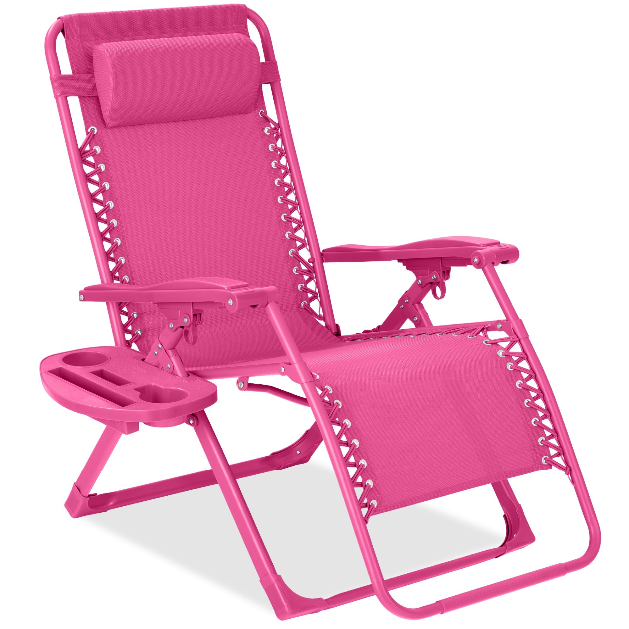 Sleek Monochrome Zero-Gravity Patio Recliner with Side Tray and Headrest