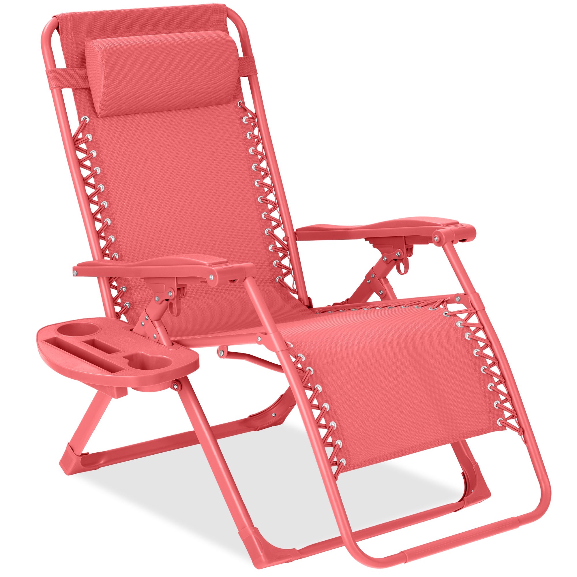 Sleek Monochrome Zero-Gravity Patio Recliner with Side Tray and Headrest