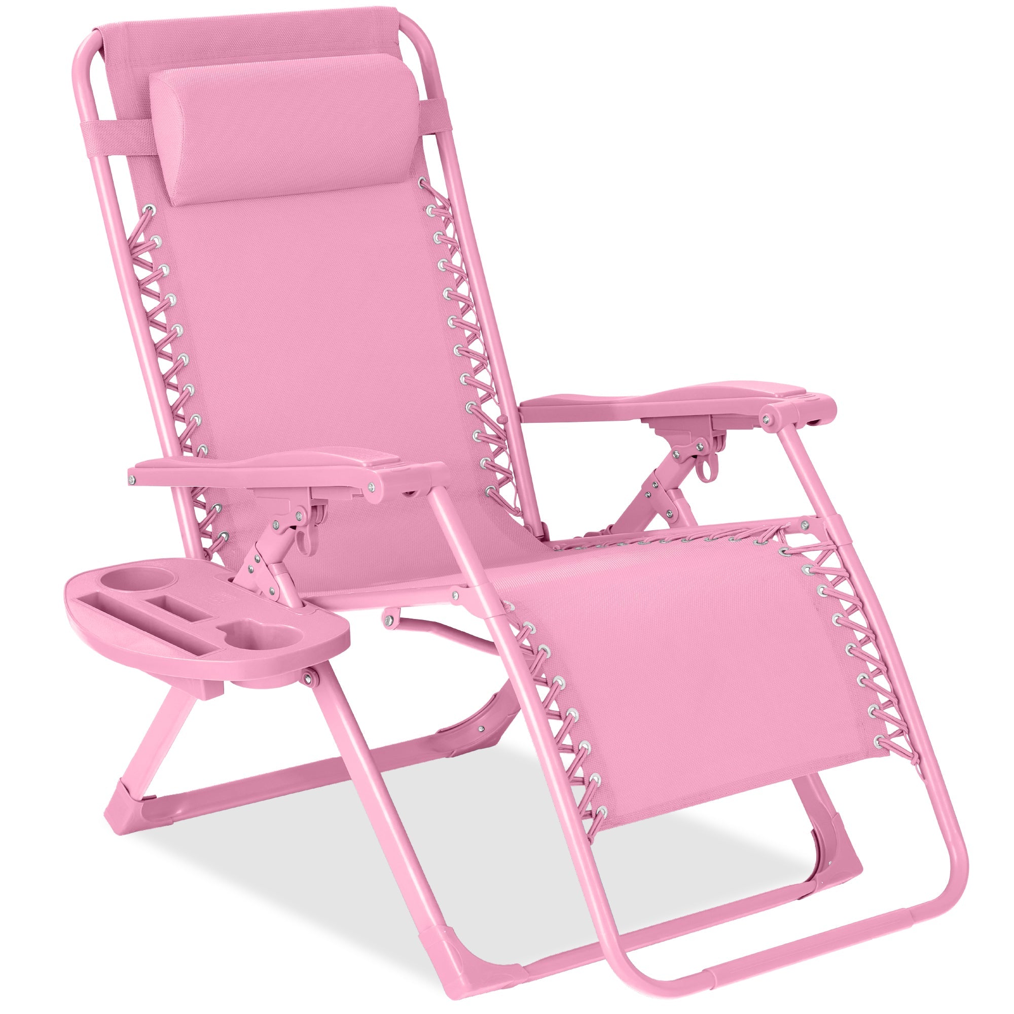 Sleek Monochrome Zero-Gravity Patio Recliner with Side Tray and Headrest