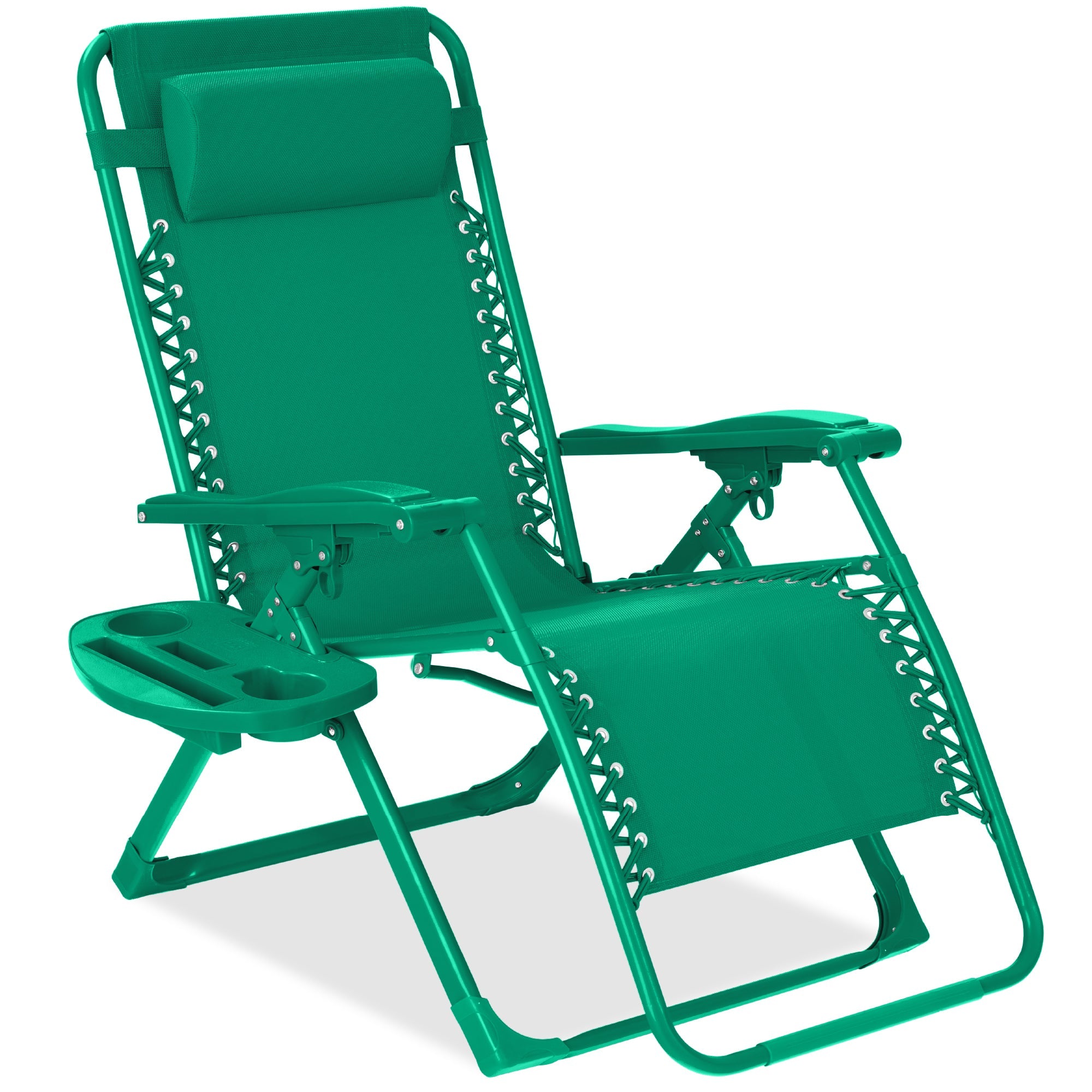 Sleek Monochrome Zero-Gravity Patio Recliner with Side Tray and Headrest