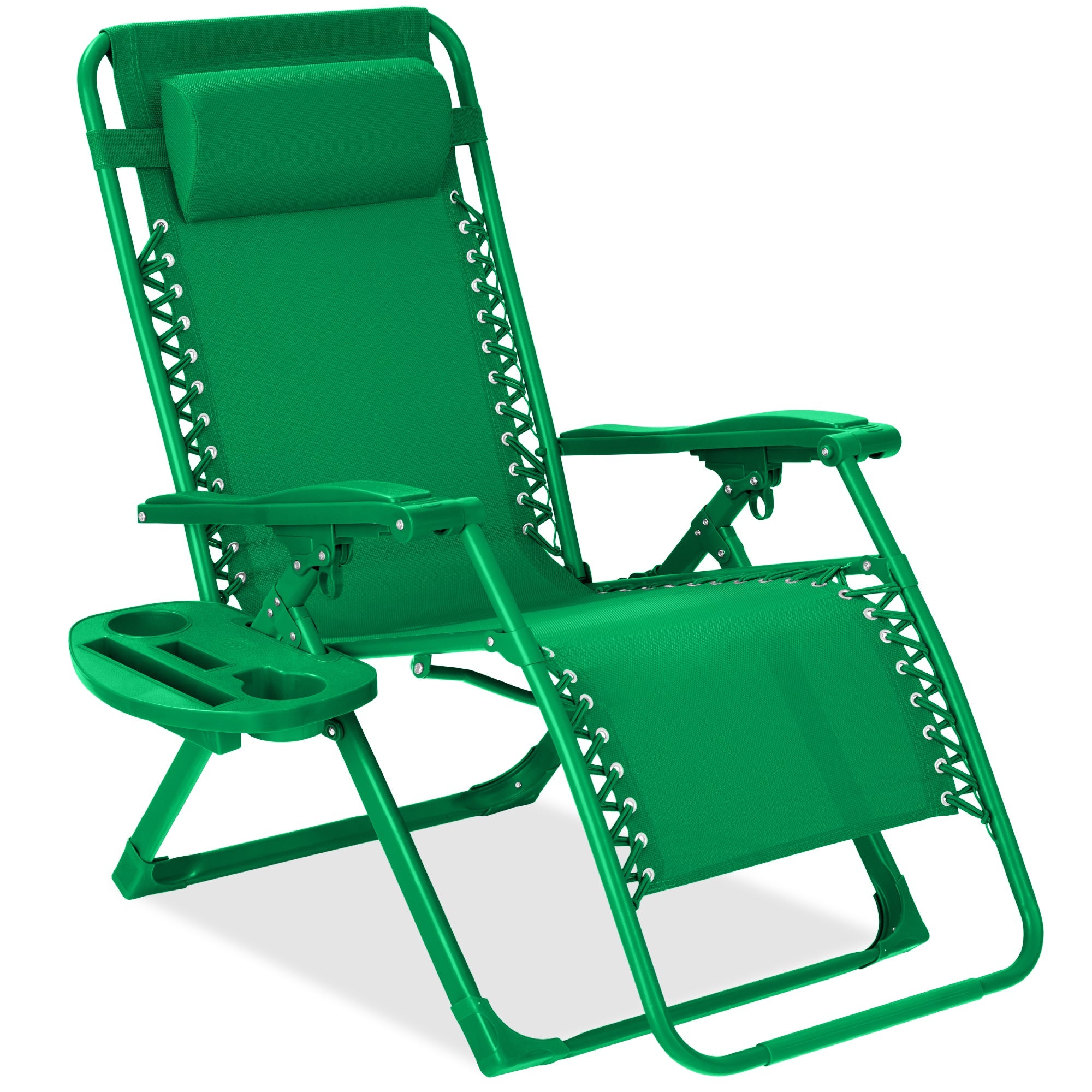 Sleek Monochrome Zero-Gravity Patio Recliner with Side Tray and Headrest