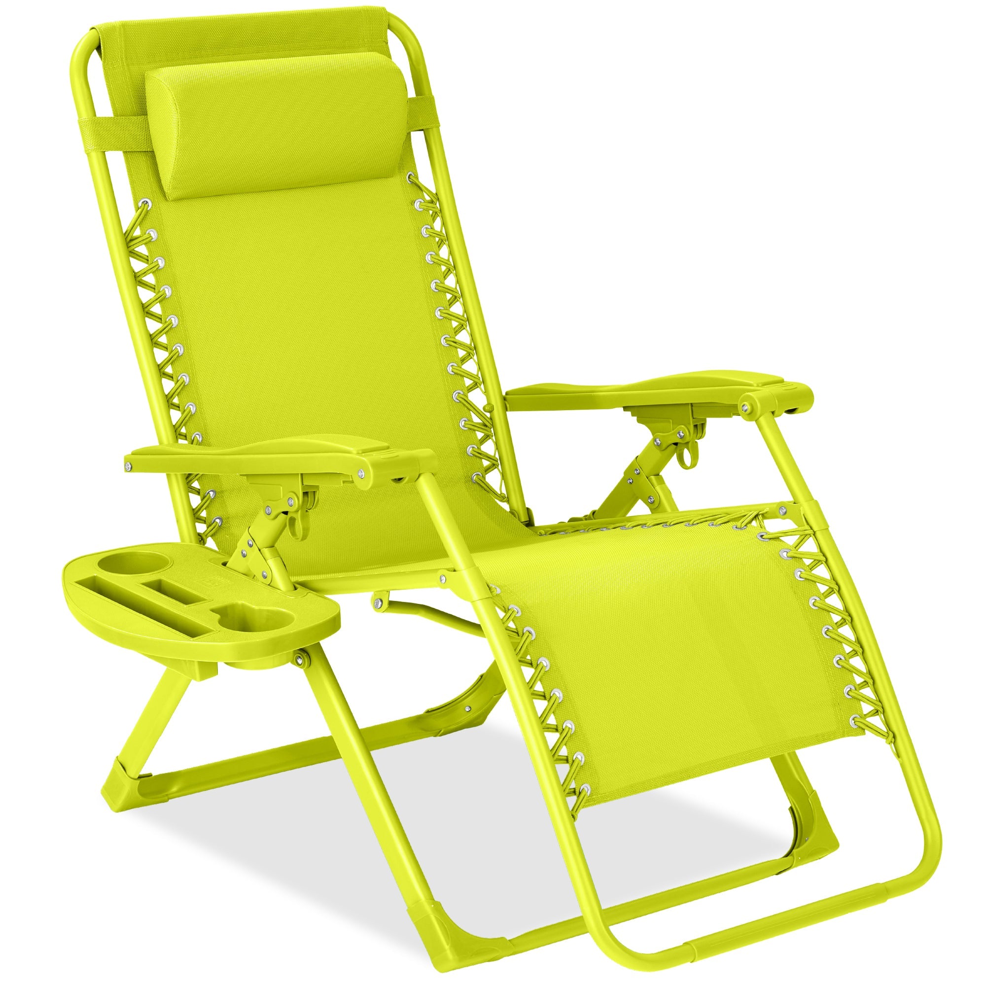 Sleek Monochrome Zero-Gravity Patio Recliner with Side Tray and Headrest