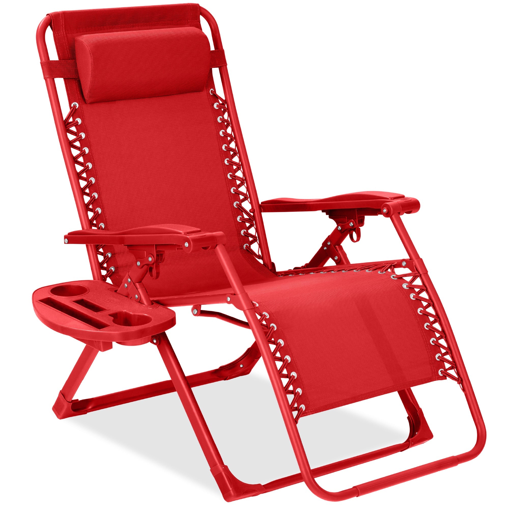 Sleek Monochrome Zero-Gravity Patio Recliner with Side Tray and Headrest