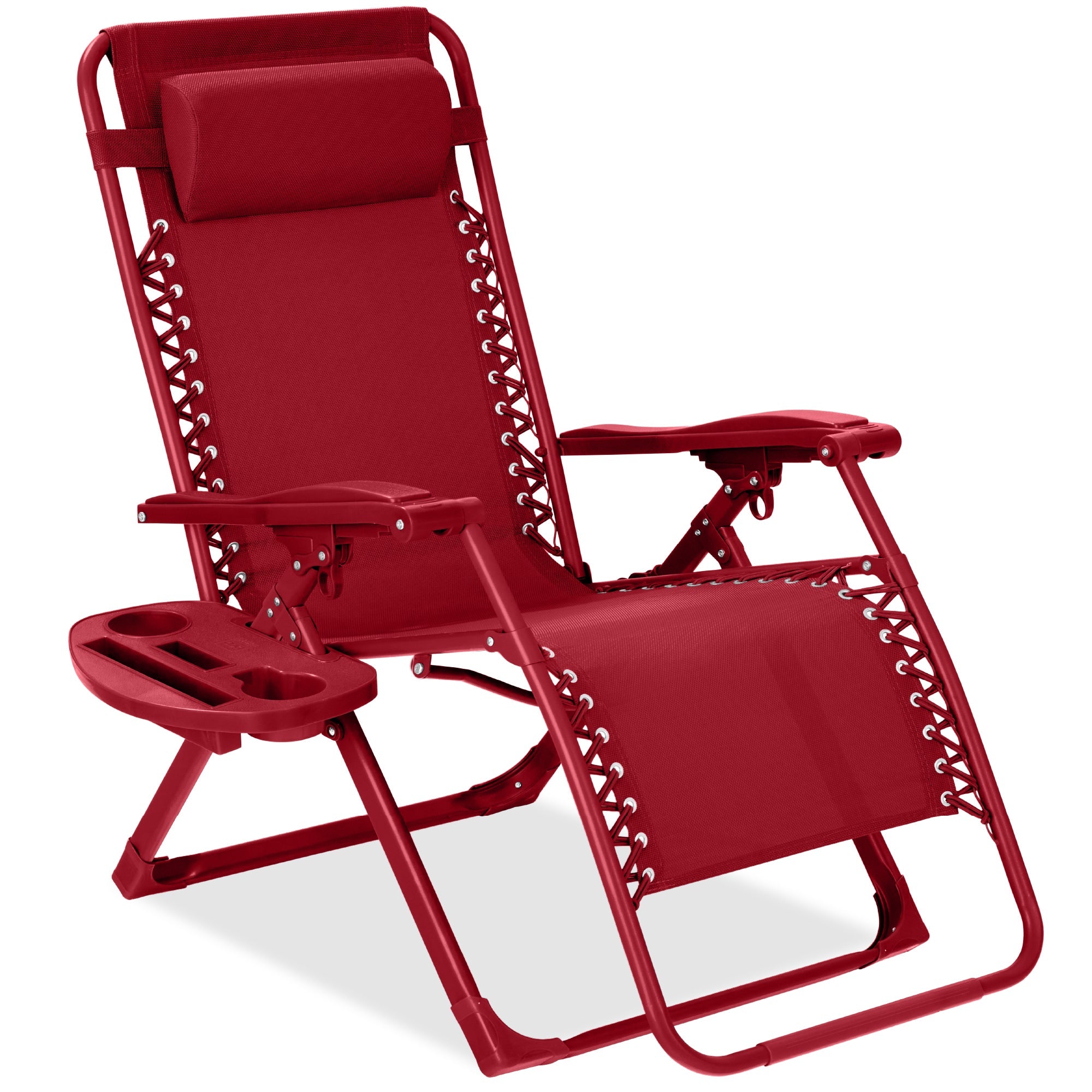 Sleek Monochrome Zero-Gravity Patio Recliner with Side Tray and Headrest