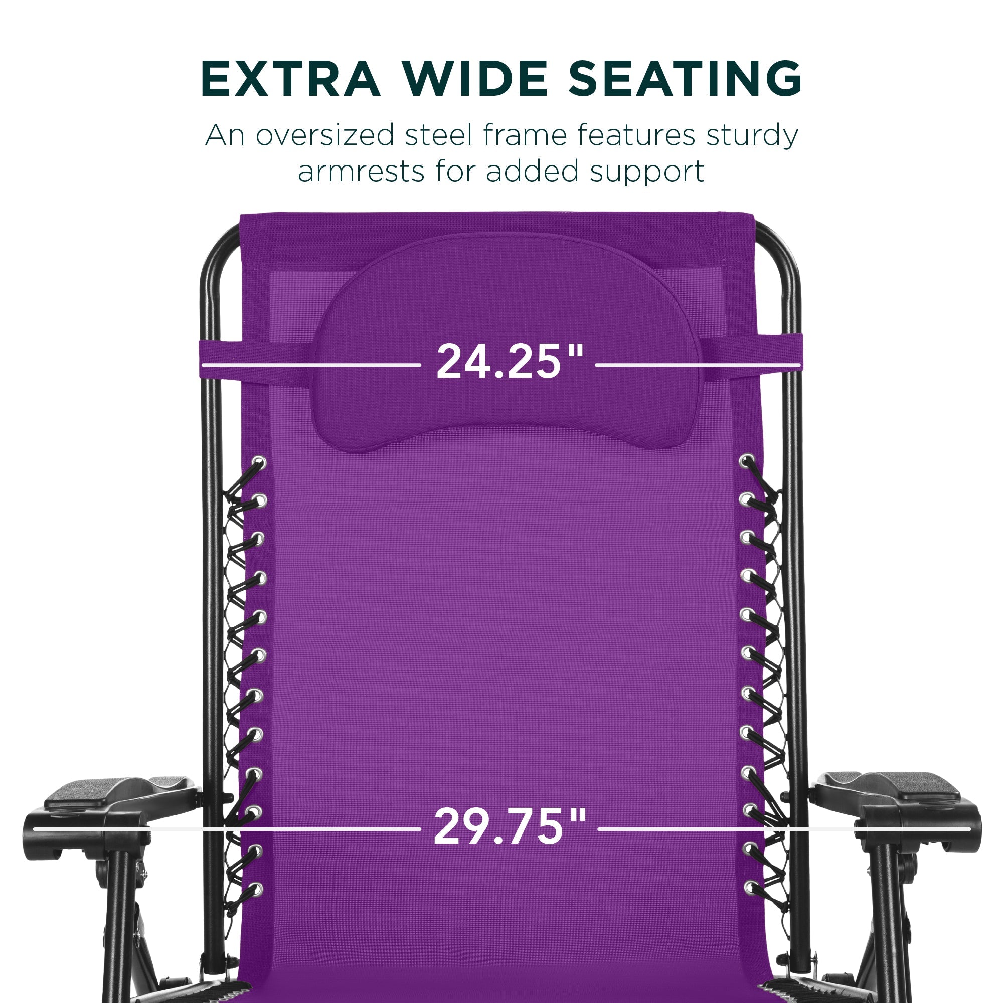 Oversized Zero-Gravity Recliner Lounger with Cup Holder and Plush Pillow