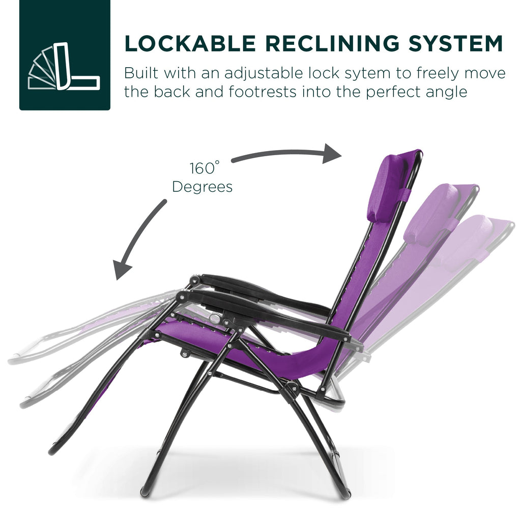 Oversized Zero-Gravity Recliner Lounger with Cup Holder and Plush Pillow