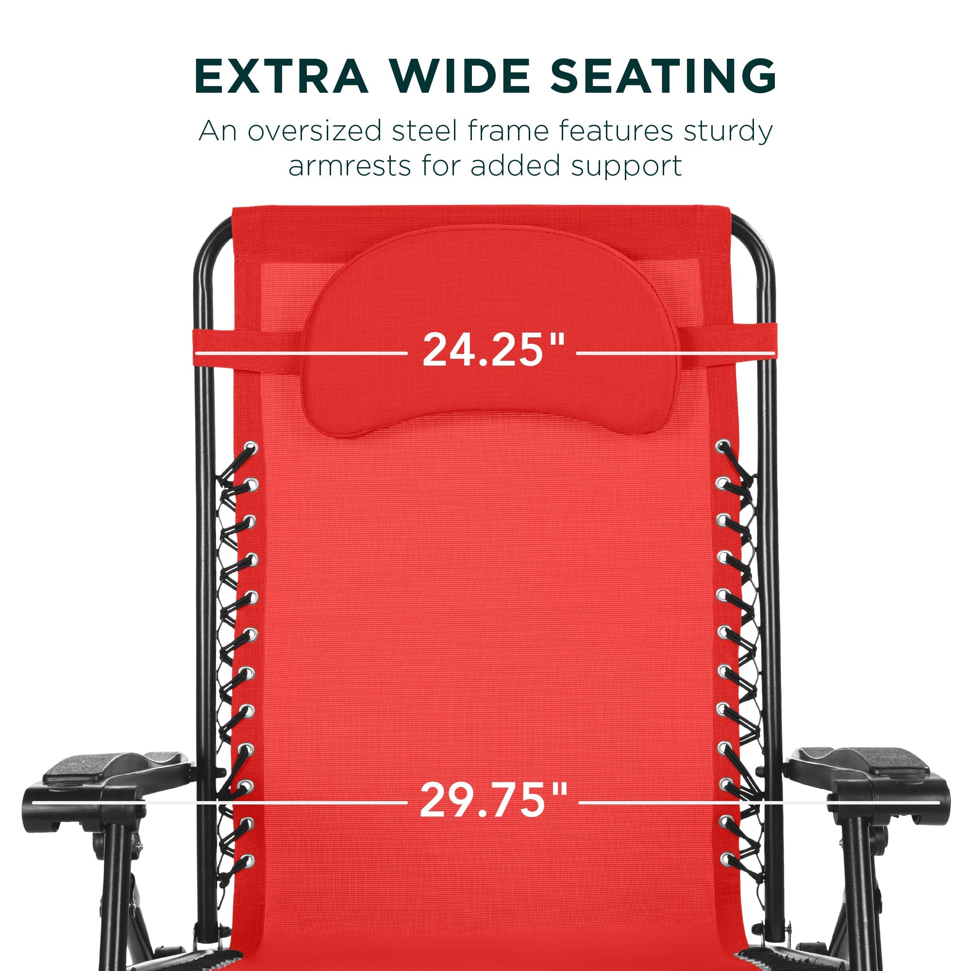 Oversized Zero-Gravity Recliner Lounger with Cup Holder and Plush Pillow