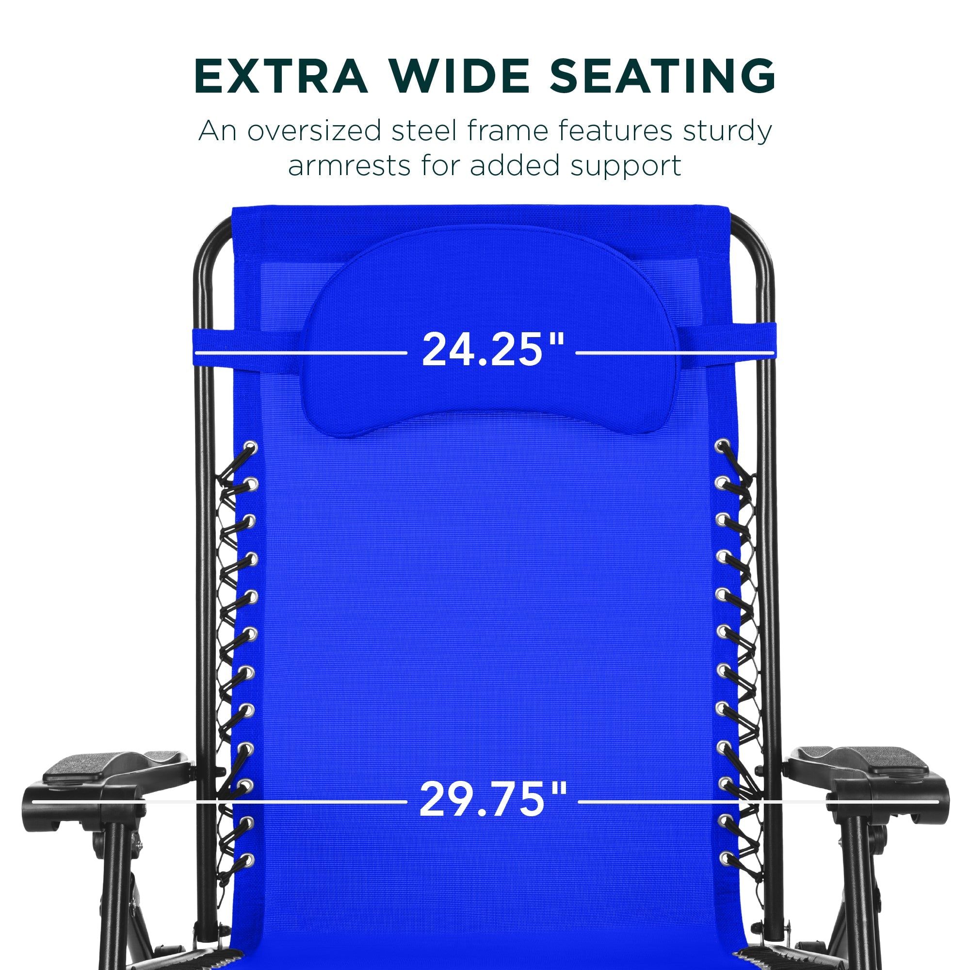 Oversized Zero-Gravity Recliner Lounger with Cup Holder and Plush Pillow