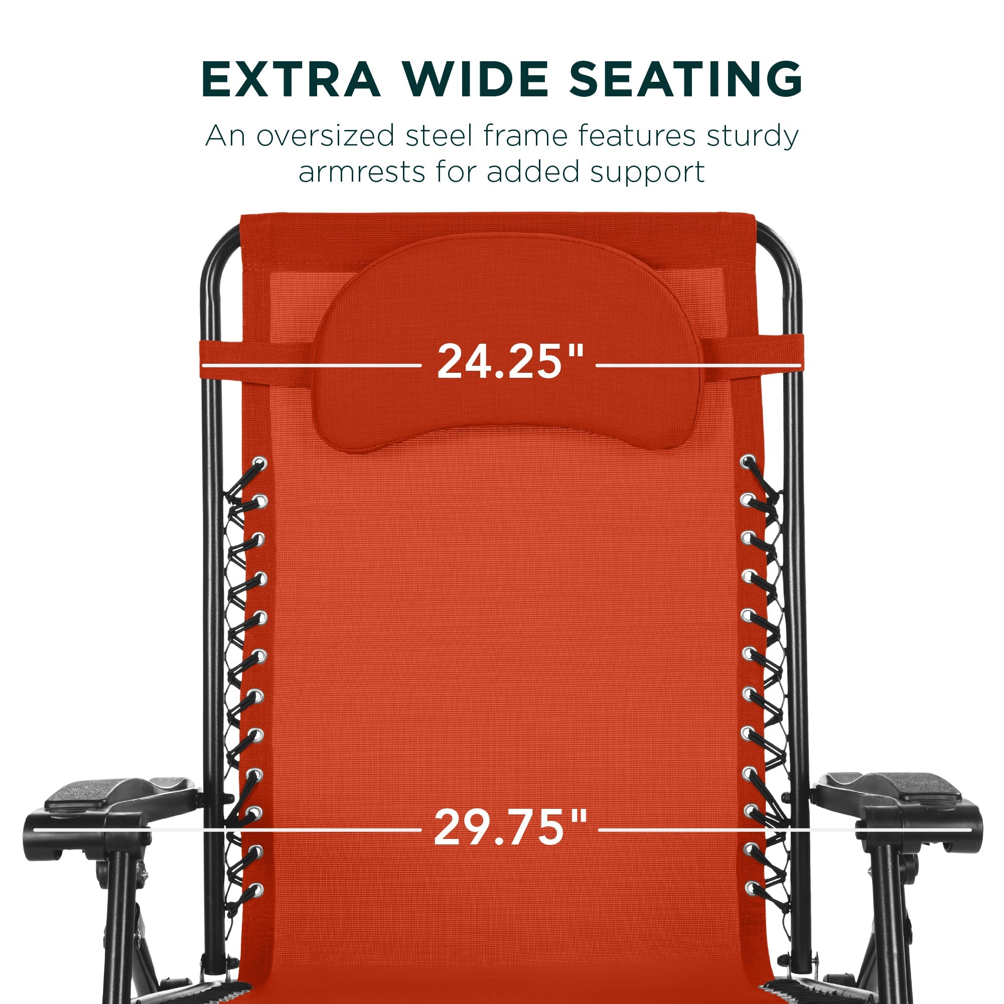 Oversized Zero-Gravity Recliner Lounger with Cup Holder and Plush Pillow