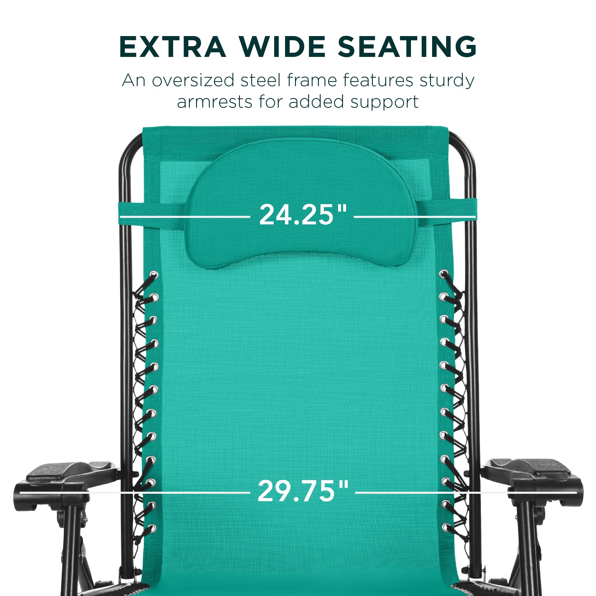 Oversized Zero-Gravity Recliner Lounger with Cup Holder and Plush Pillow