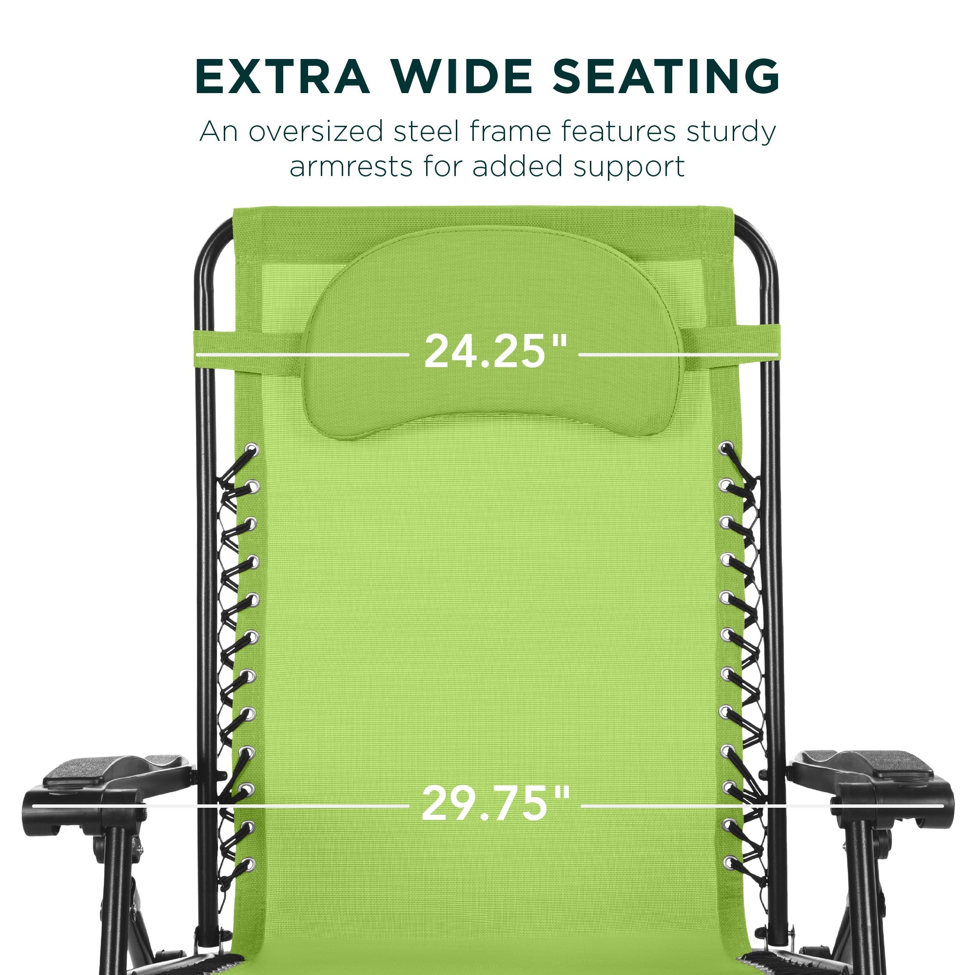 Oversized Zero-Gravity Recliner Lounger with Cup Holder and Plush Pillow