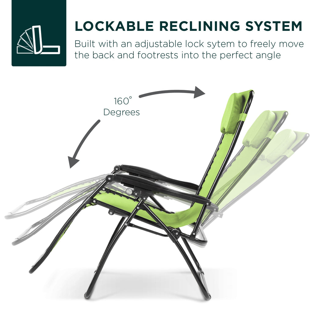 Oversized Zero-Gravity Recliner Lounger with Cup Holder and Plush Pillow
