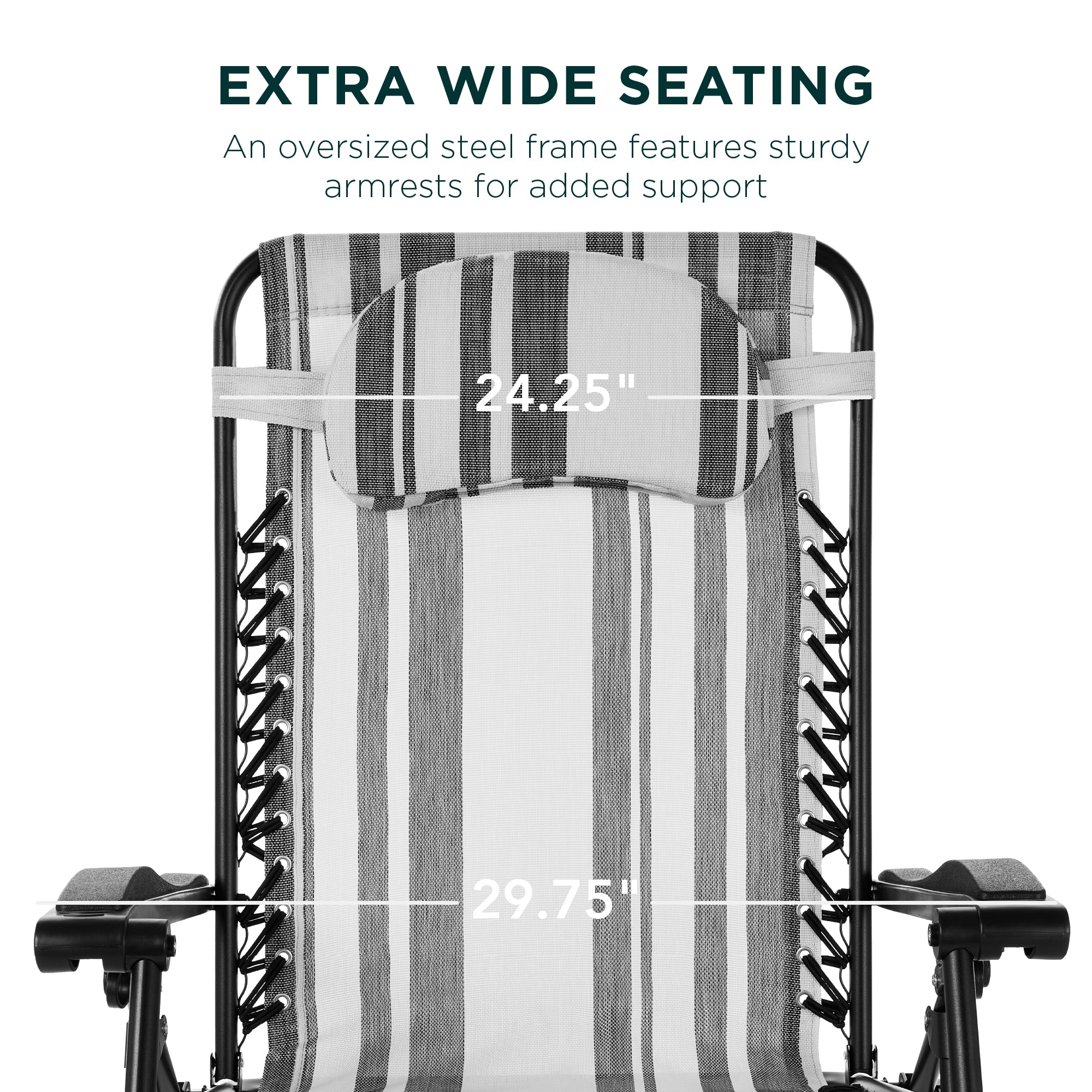 Oversized Zero-Gravity Recliner Lounger with Cup Holder and Plush Pillow
