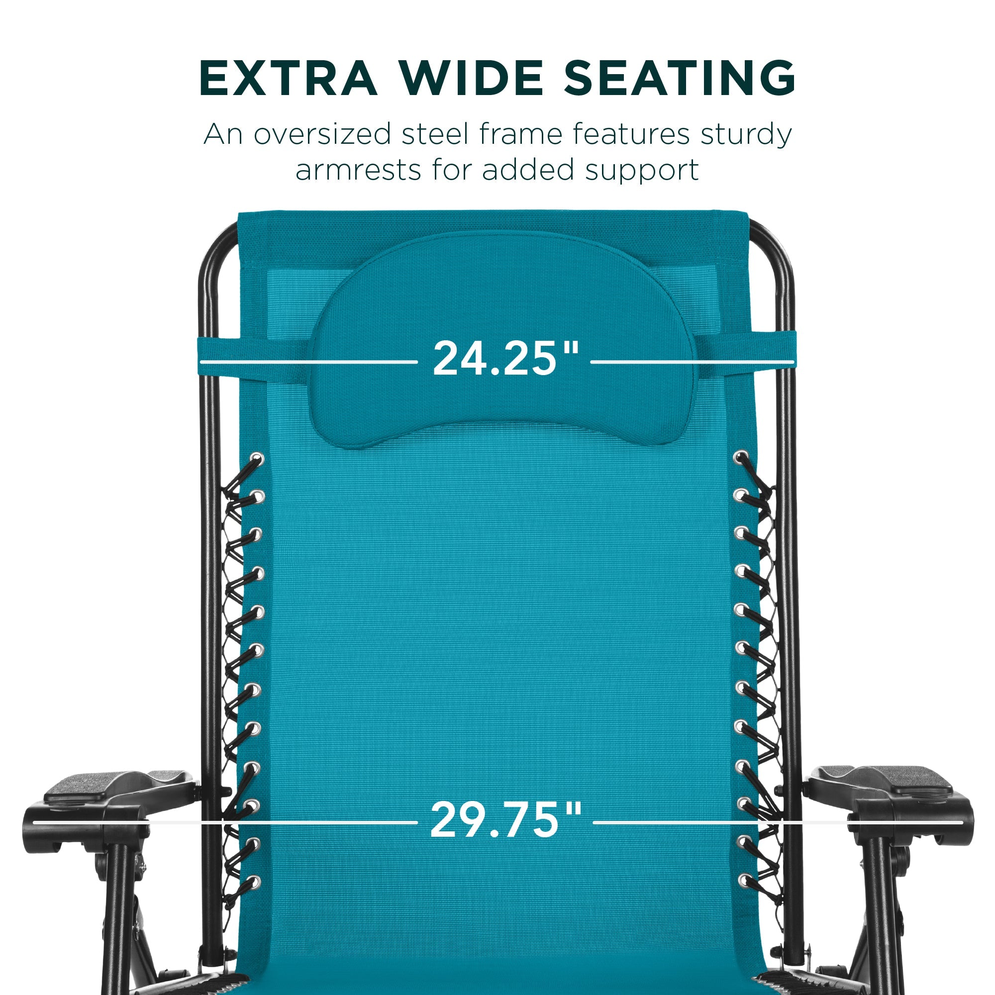 Oversized Zero-Gravity Recliner Lounger with Cup Holder and Plush Pillow
