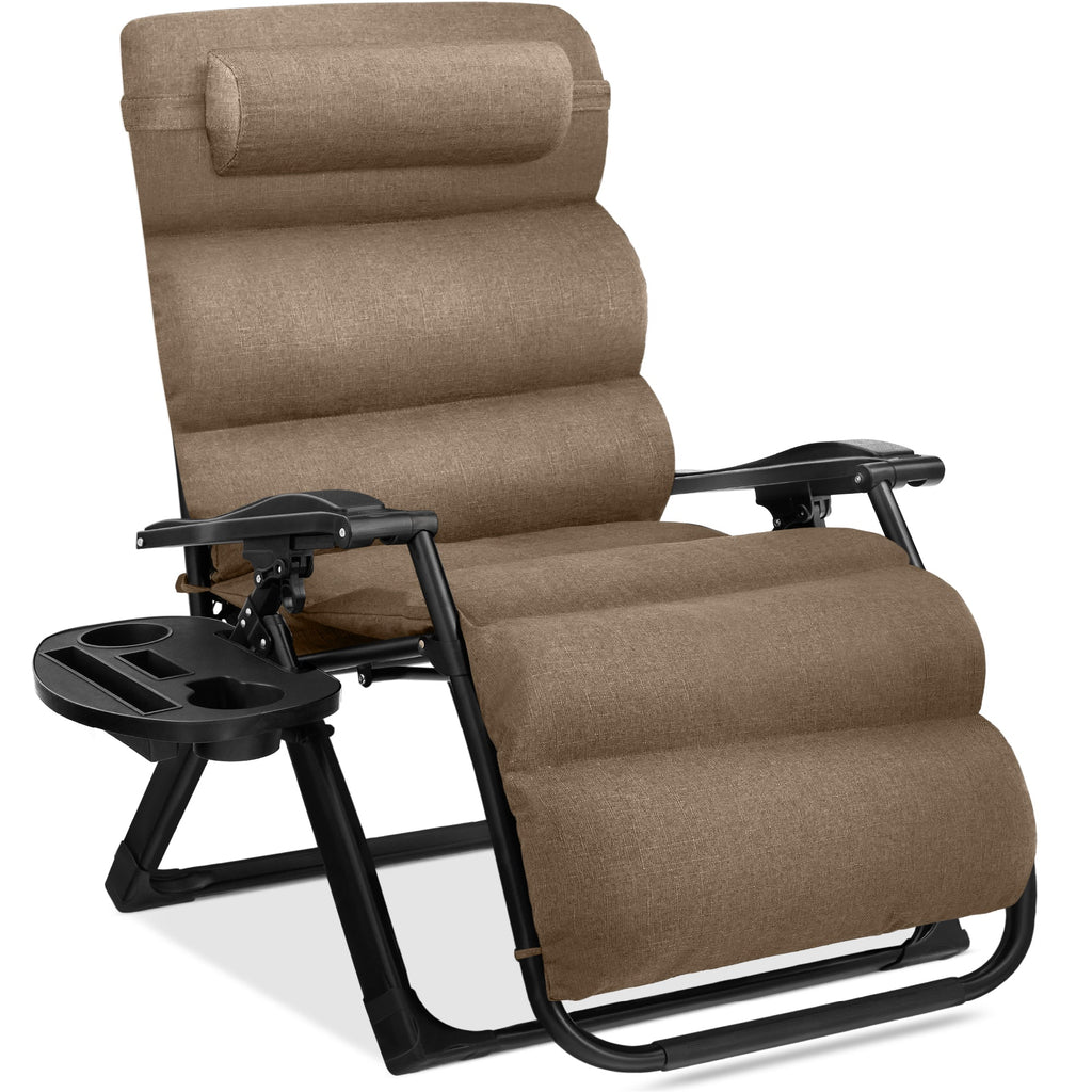 Cushioned Oversized Zero Gravity Recliner with Side Tray